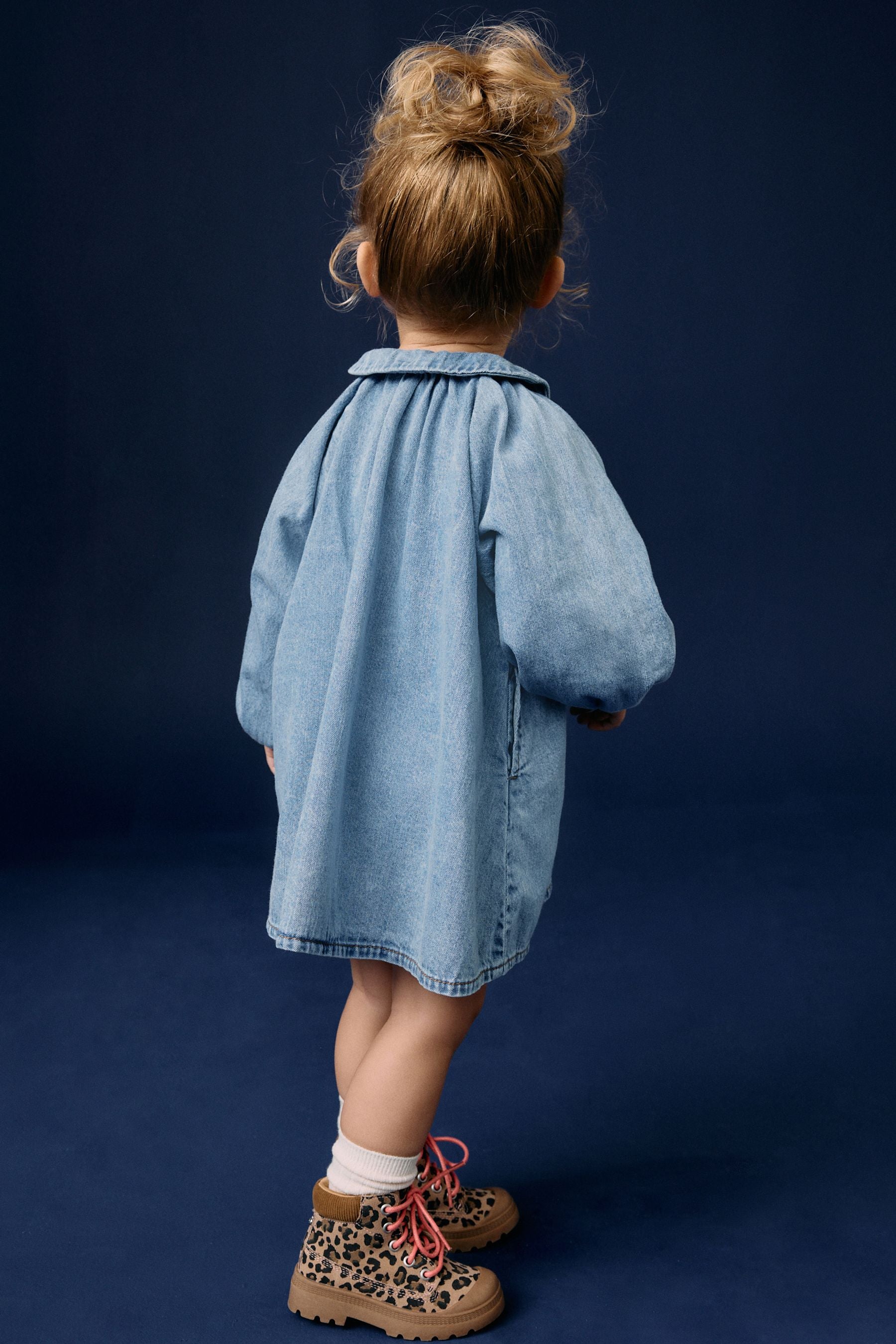 Blue Denim 100% Cotton Shirt Dress (3mths-8yrs)