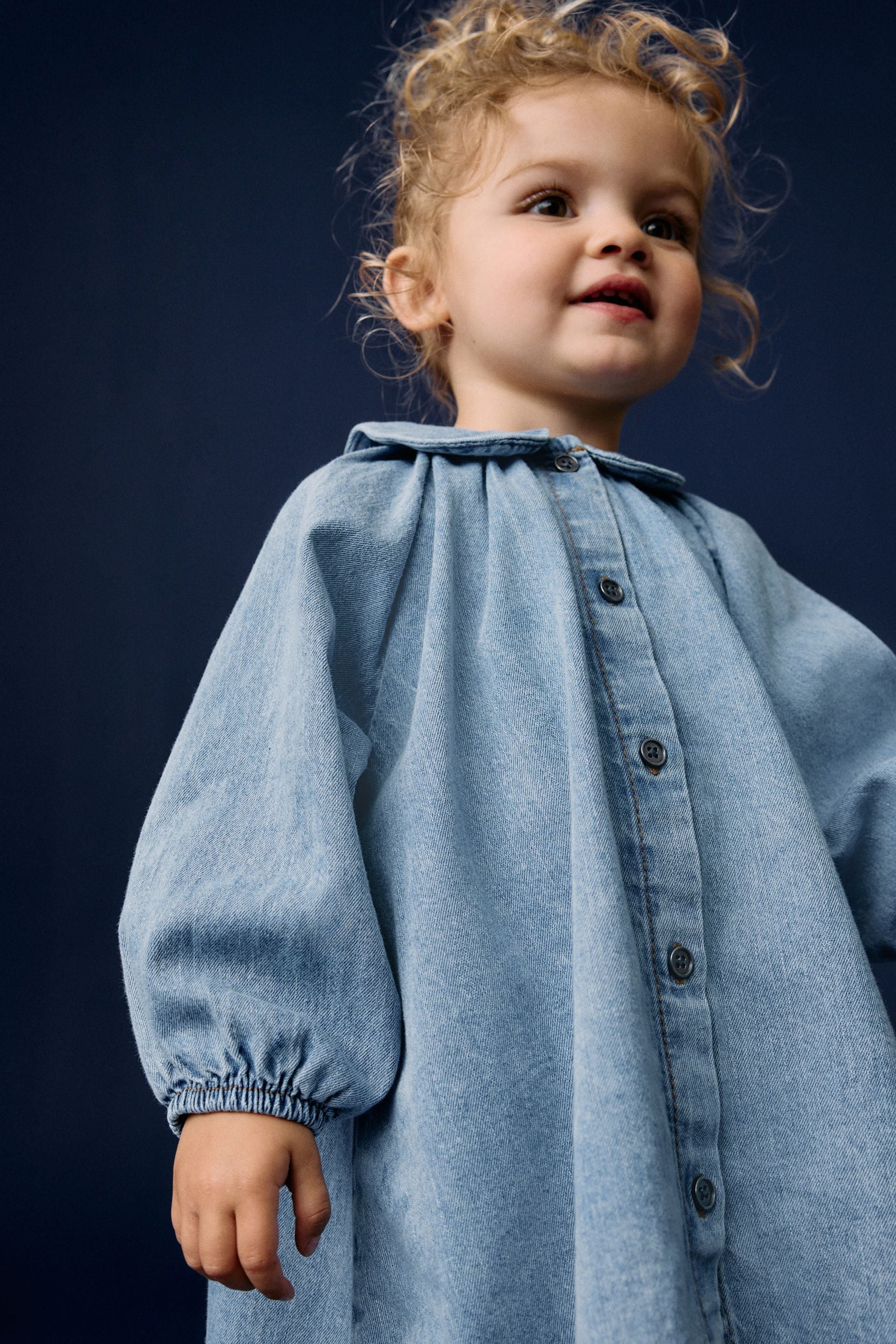 Blue Denim 100% Cotton Shirt Dress (3mths-8yrs)