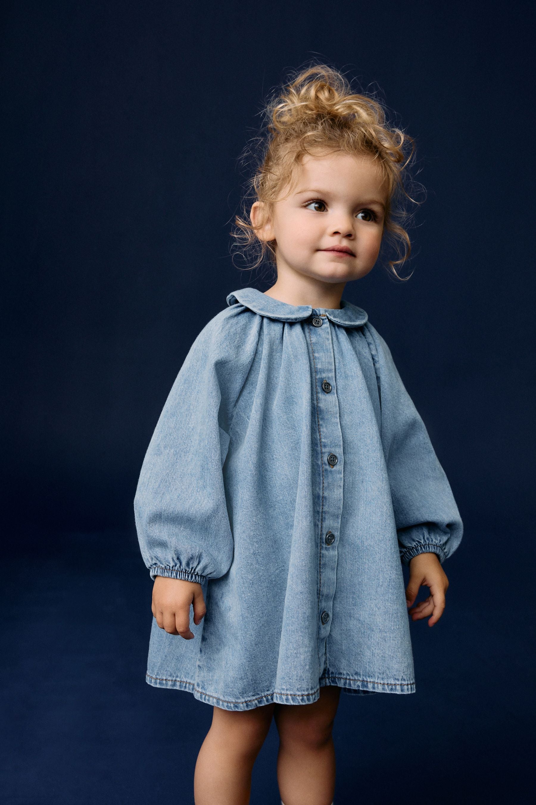 Blue Denim 100% Cotton Shirt Dress (3mths-8yrs)