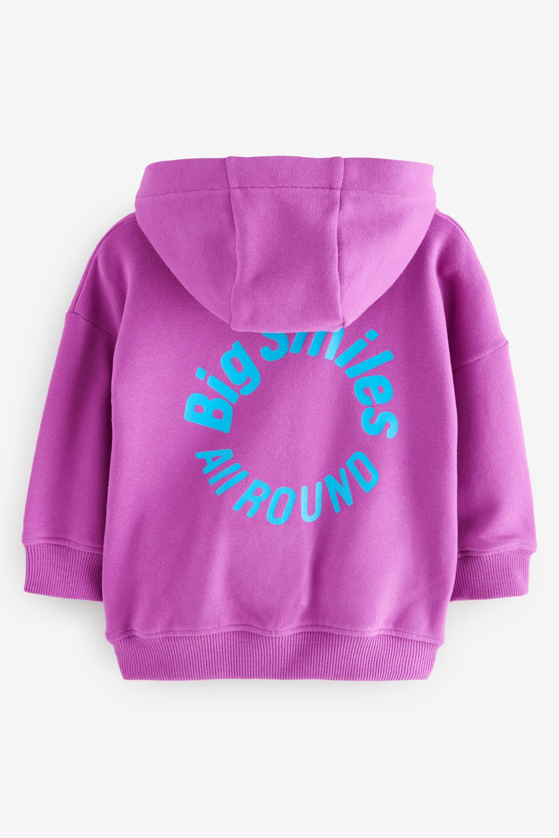 Purple Back Print Soft Touch Hoodie (3mths-7yrs)