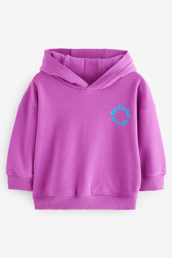 Purple Back Print Soft Touch Hoodie (3mths-7yrs)