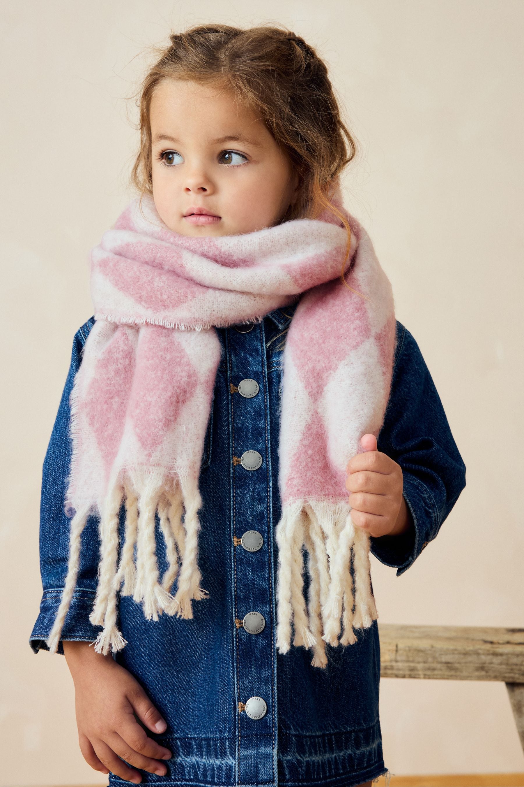 Pink/White Scarf (3-16yrs)