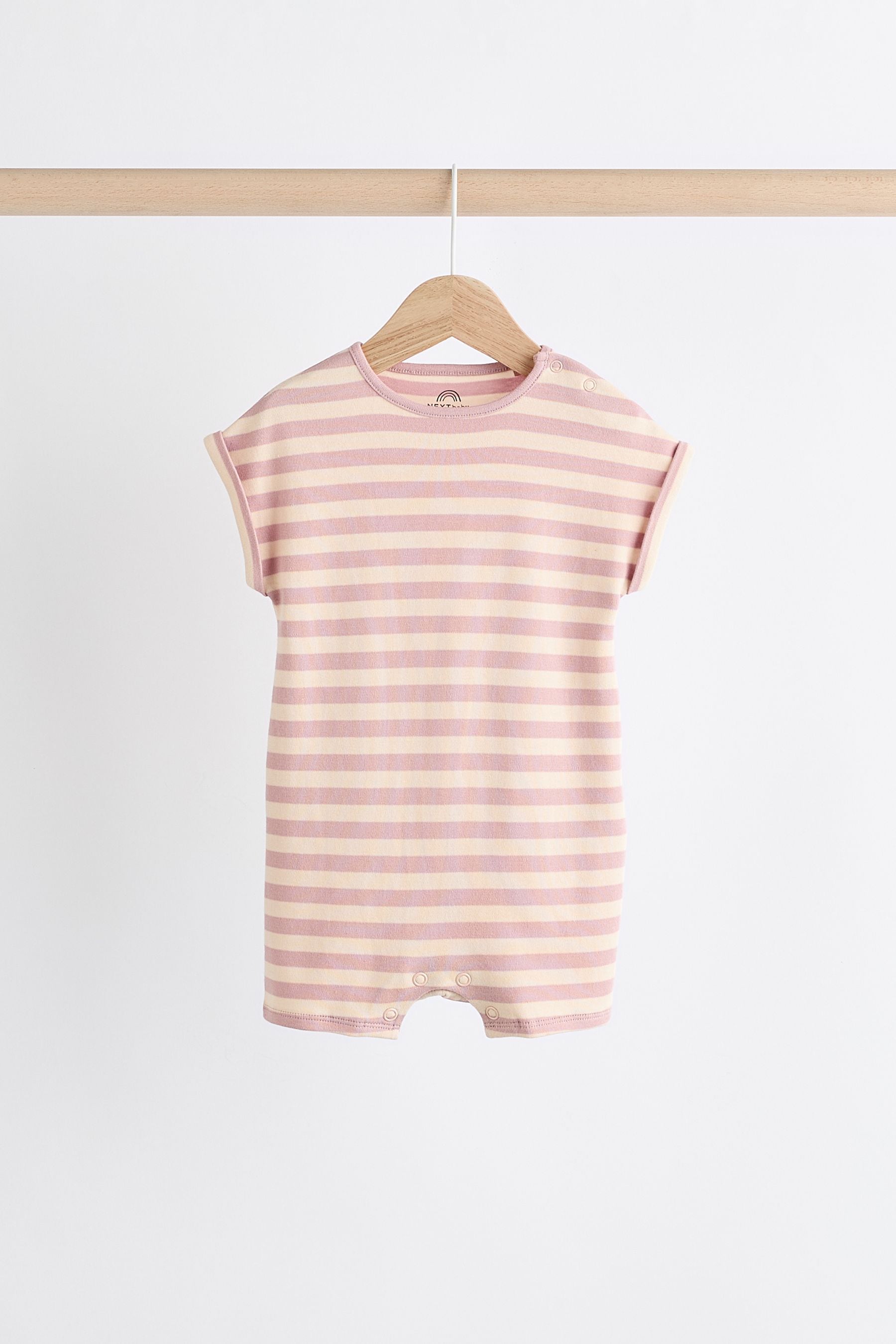 Pink Spot/ Stripe 100% Cotton Baby Rompers 3 Pack