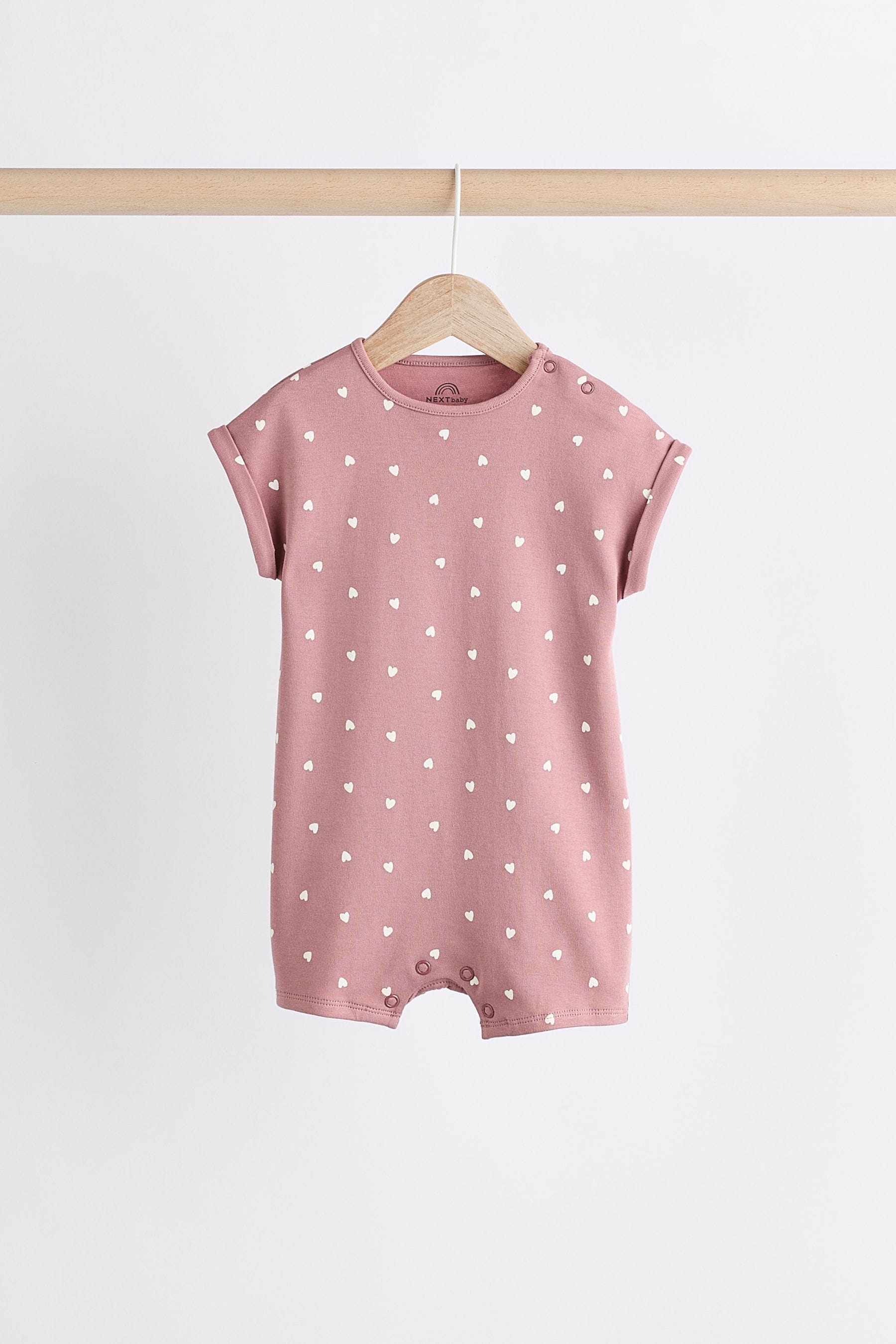 Pink Spot/ Stripe 100% Cotton Baby Rompers 3 Pack