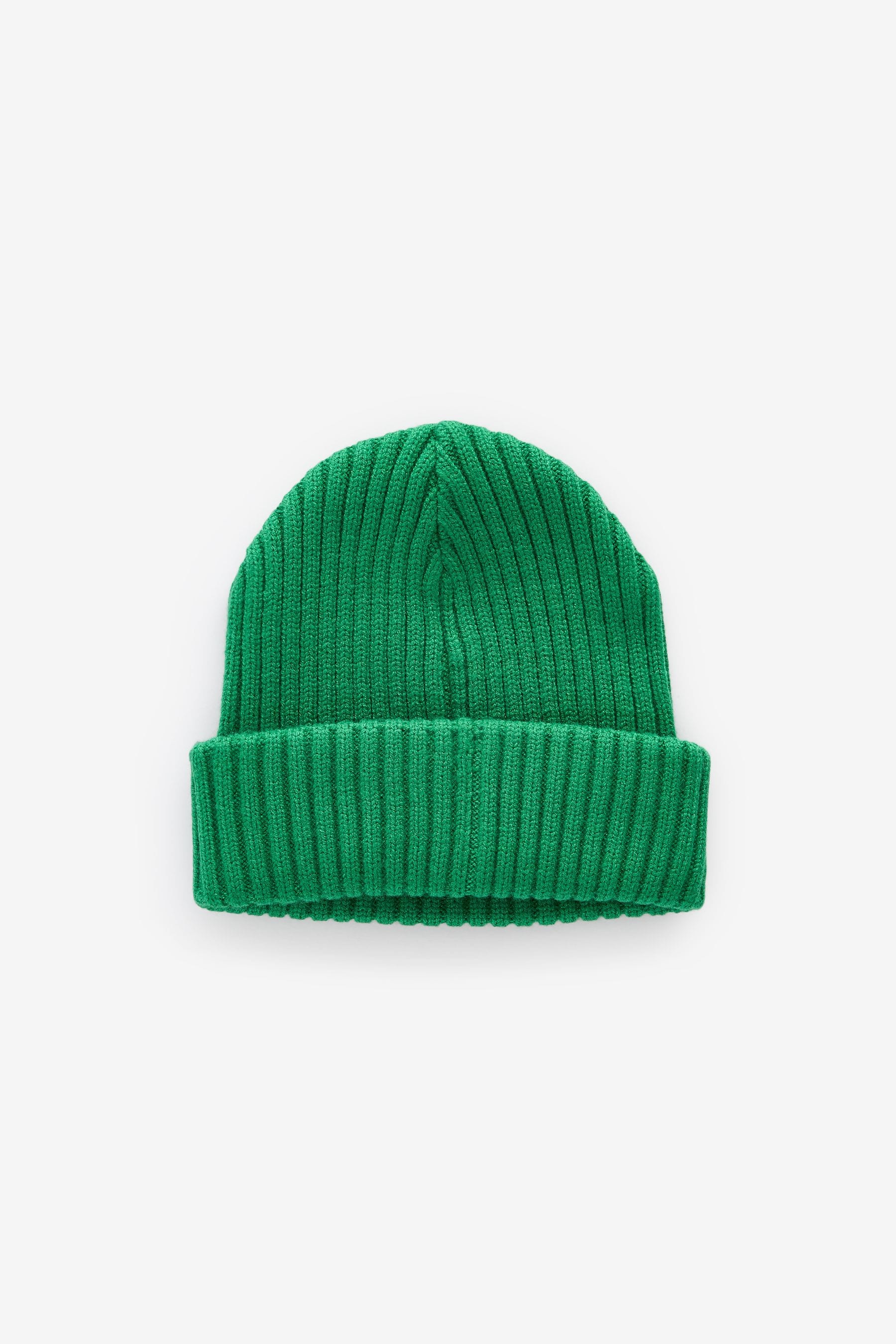 Green Rib Beanie Hat (1-16yrs)