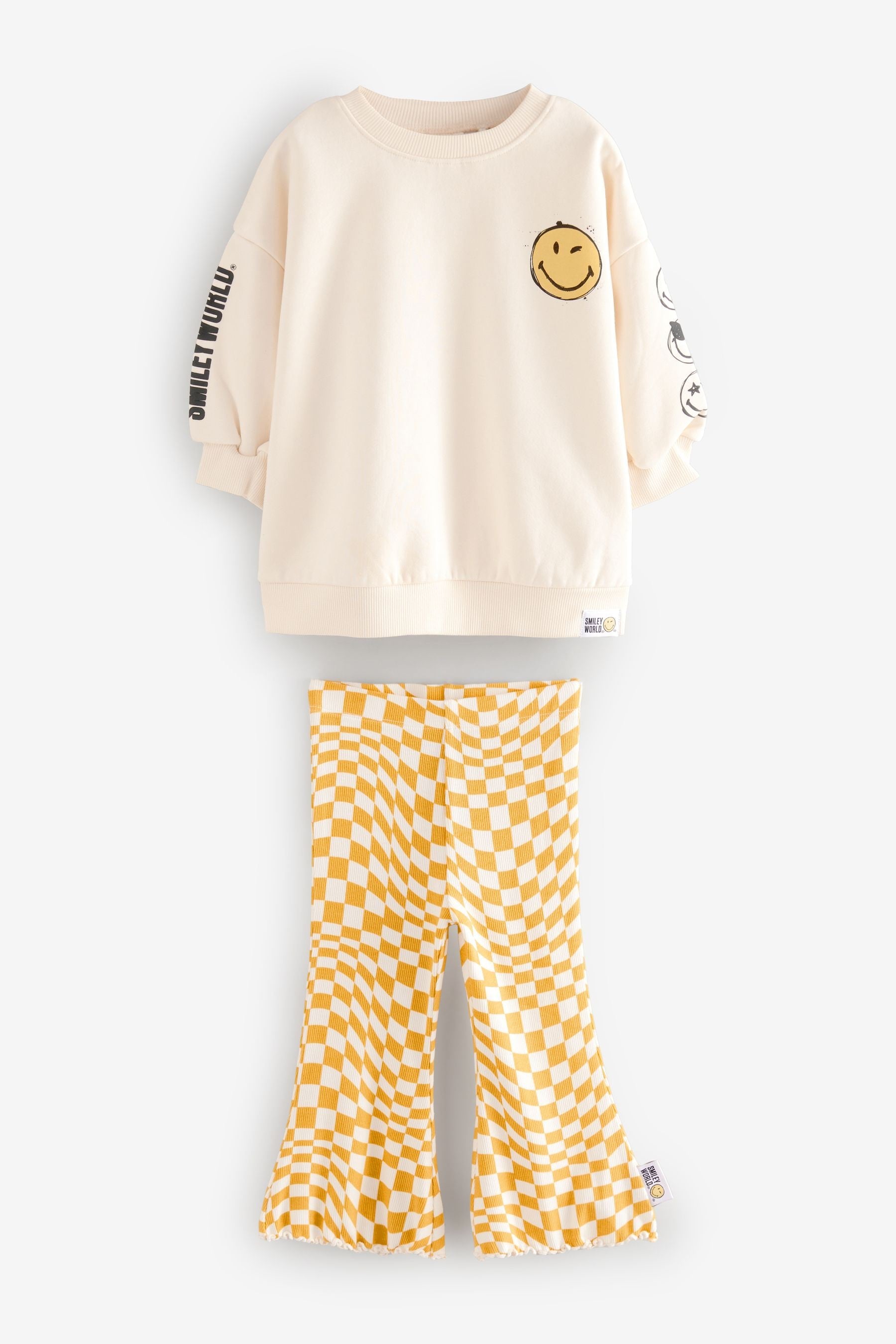 Cream Smiley World Flare Set (3mths-7yrs)