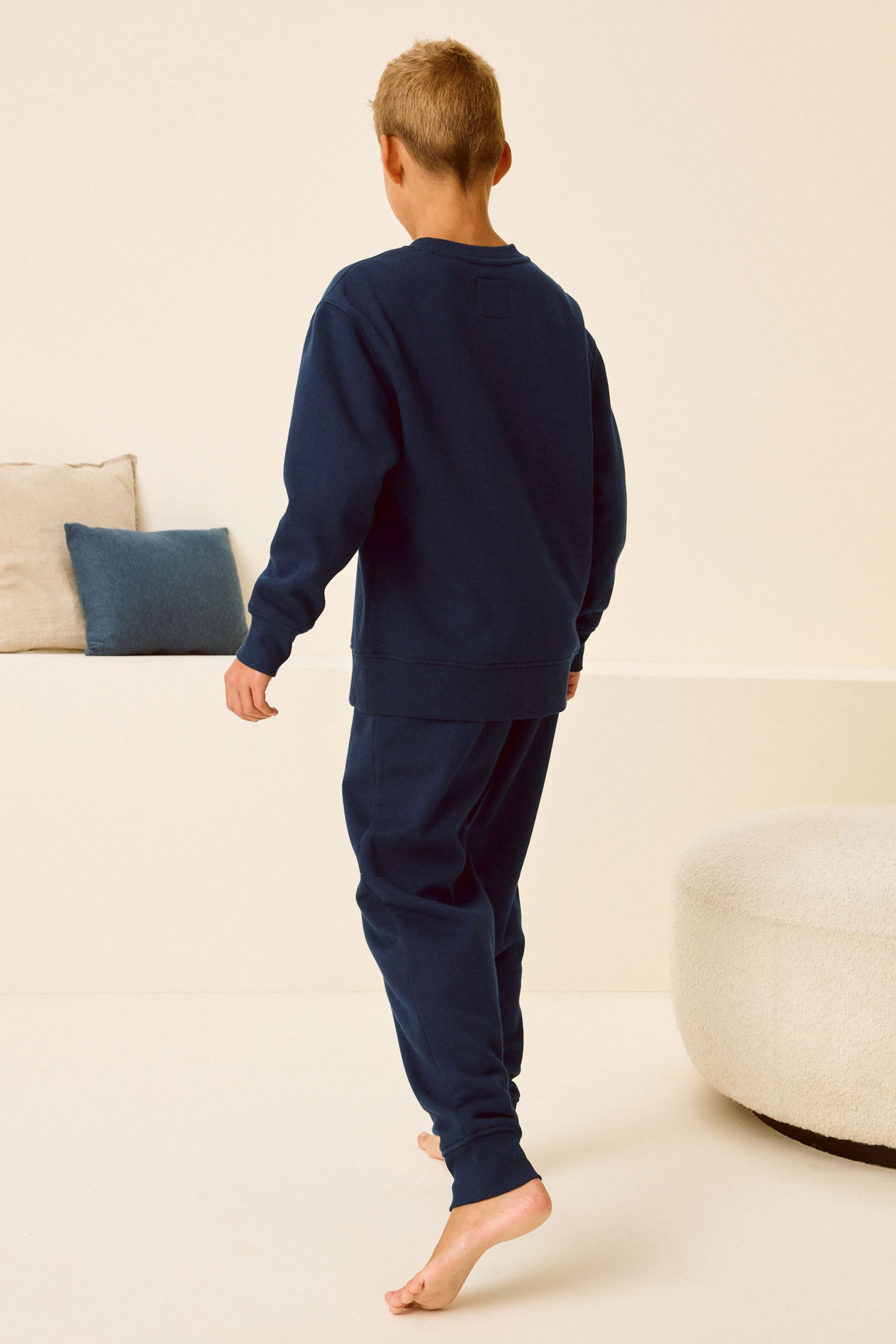 Navy Fleece Lined Loungewear Pyjamas (3-16yrs)