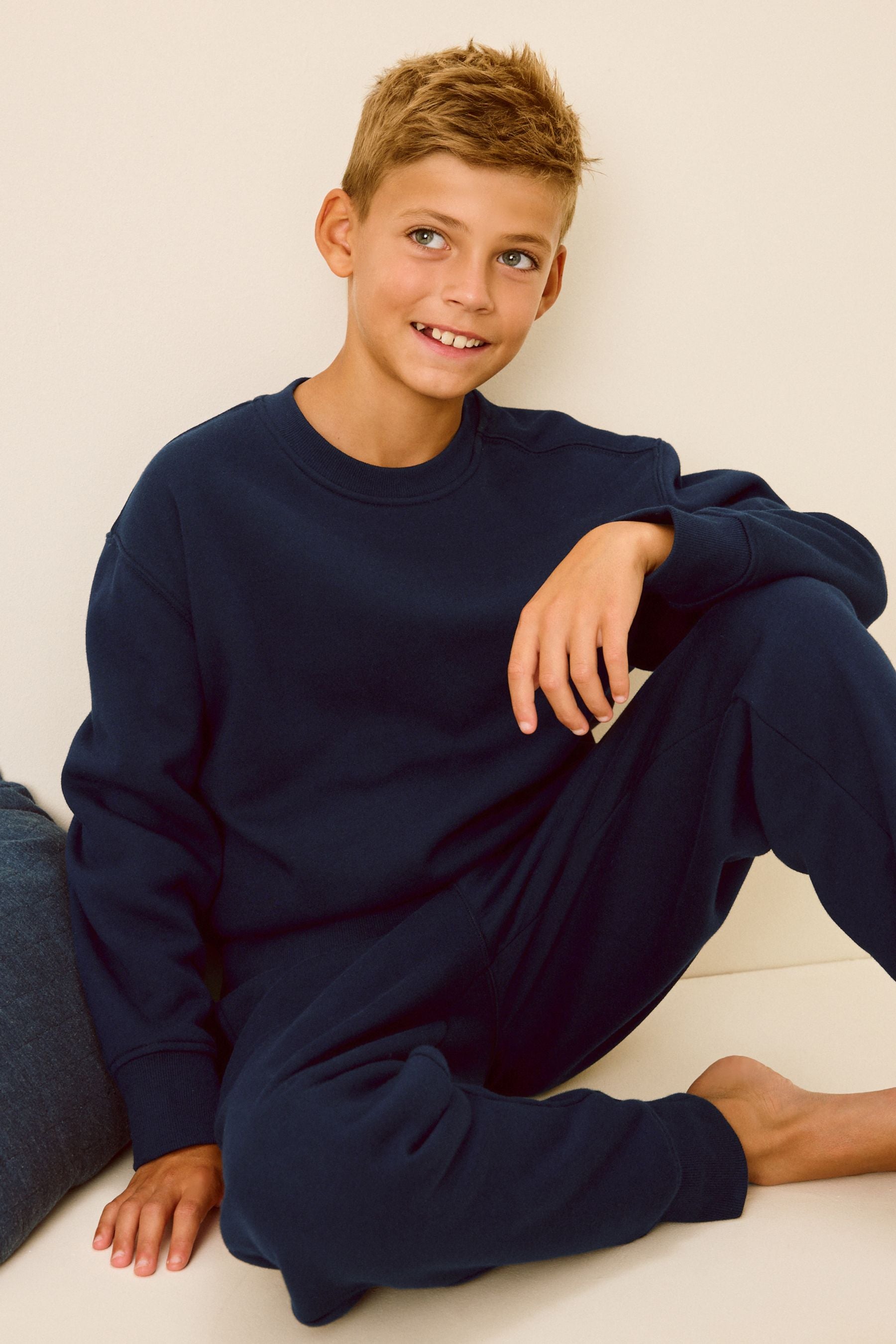 Navy Fleece Lined Loungewear Pyjamas (3-16yrs)