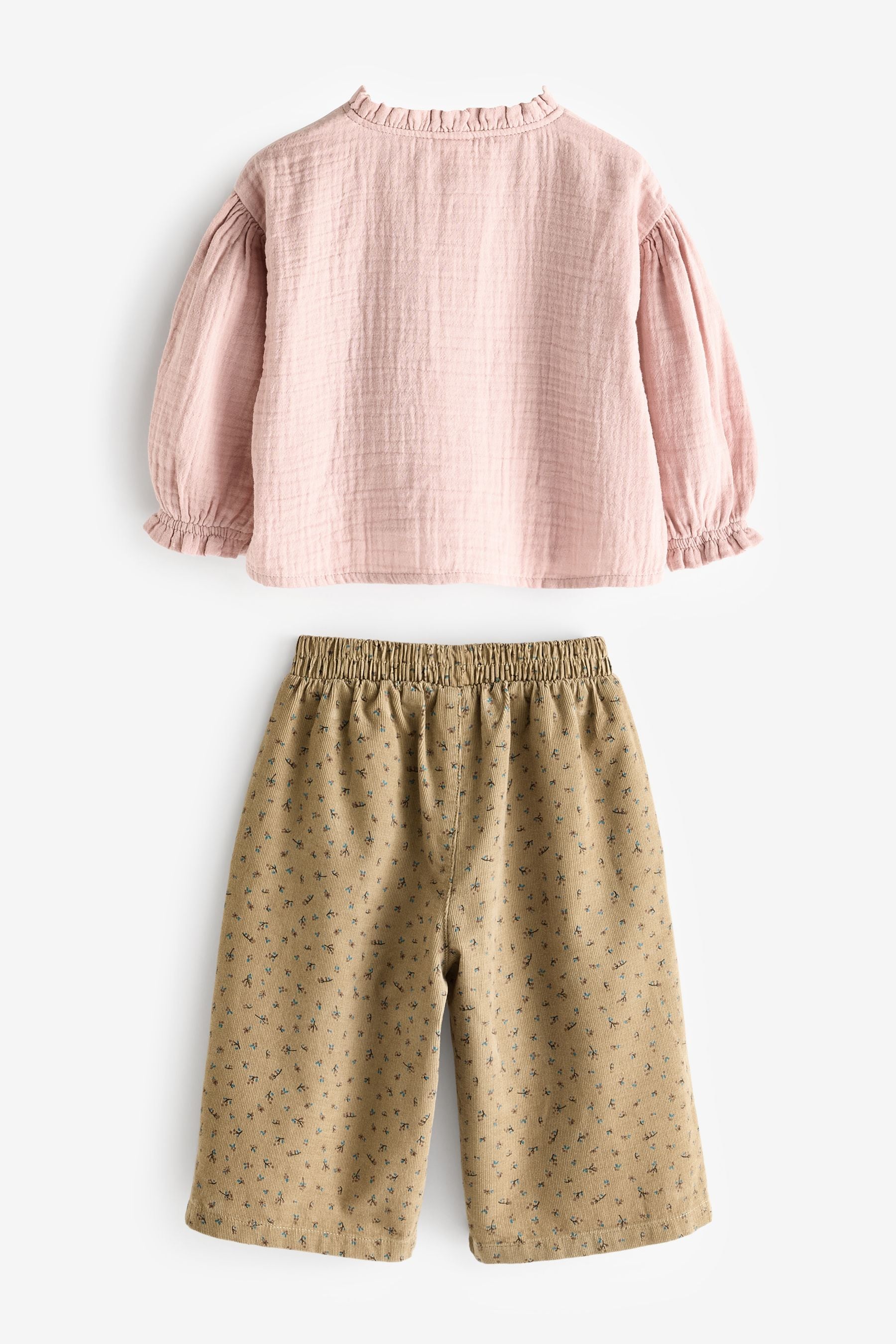 Pink Blouse and Co-ord Trousers Set (3mths-8yrs)