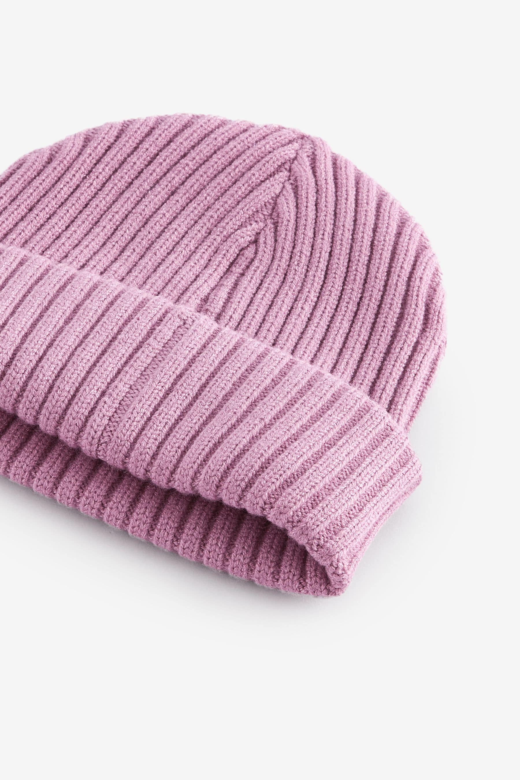 Lilac Purple Rib Beanie Hat (1-16yrs)