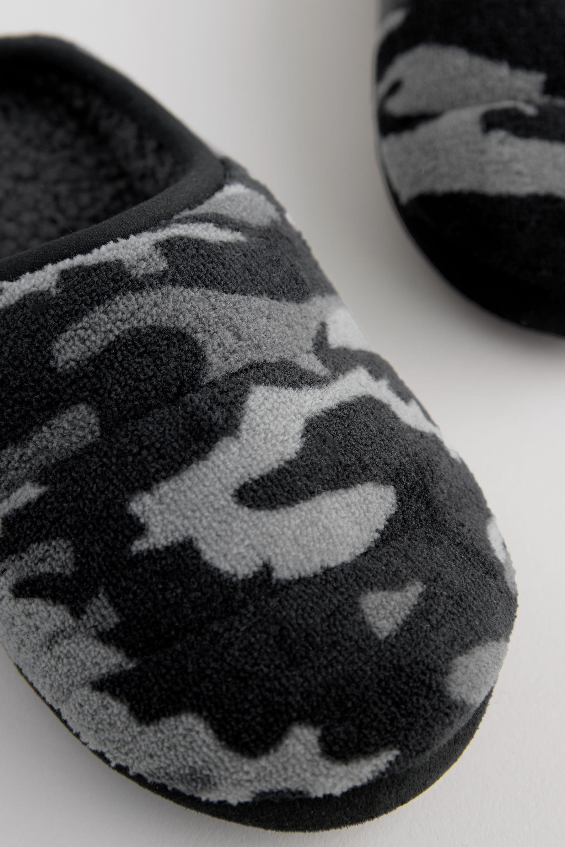 Grey Camo Warm Lined Mule Slippers