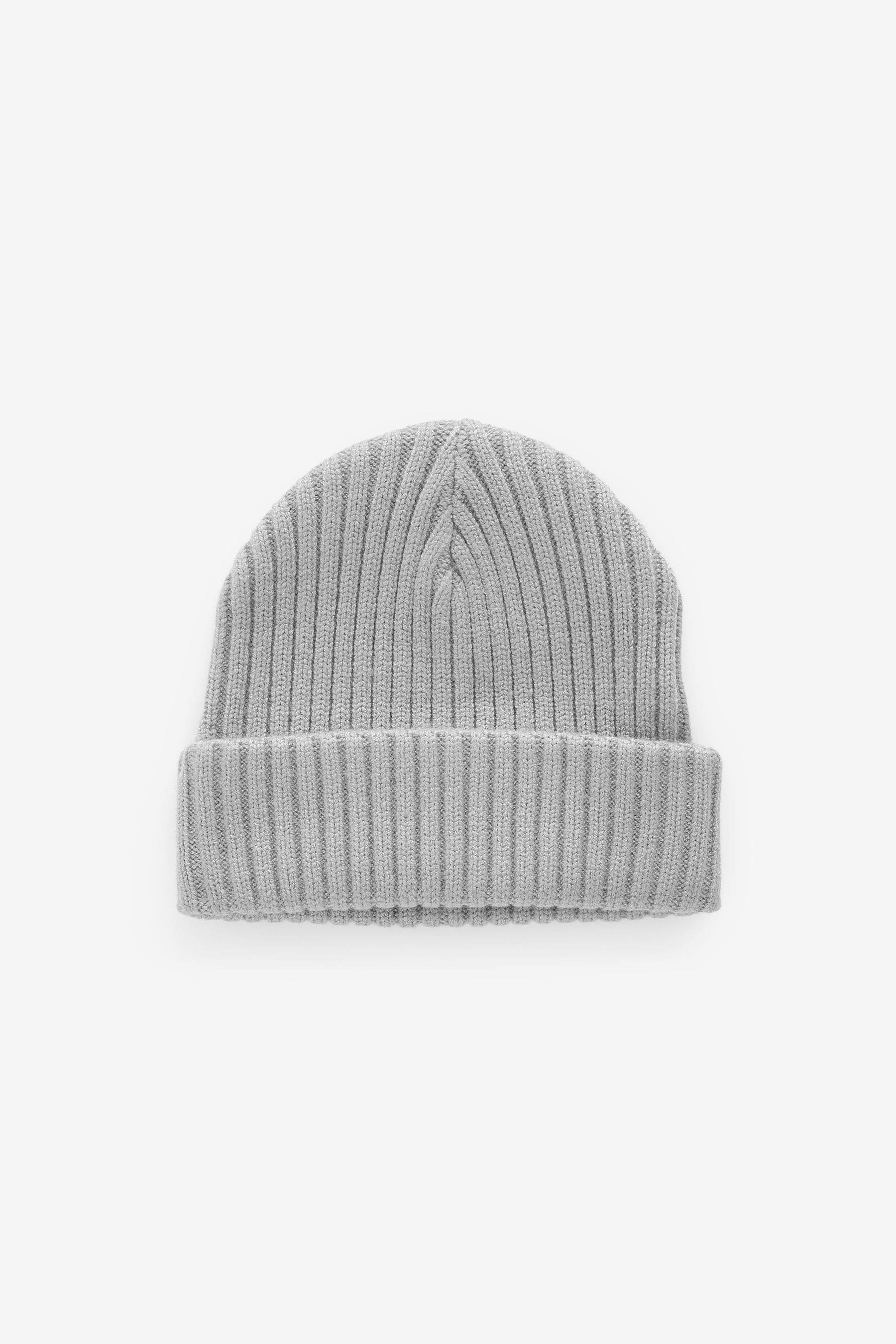 Grey Rib Beanie Hat (1-16yrs)