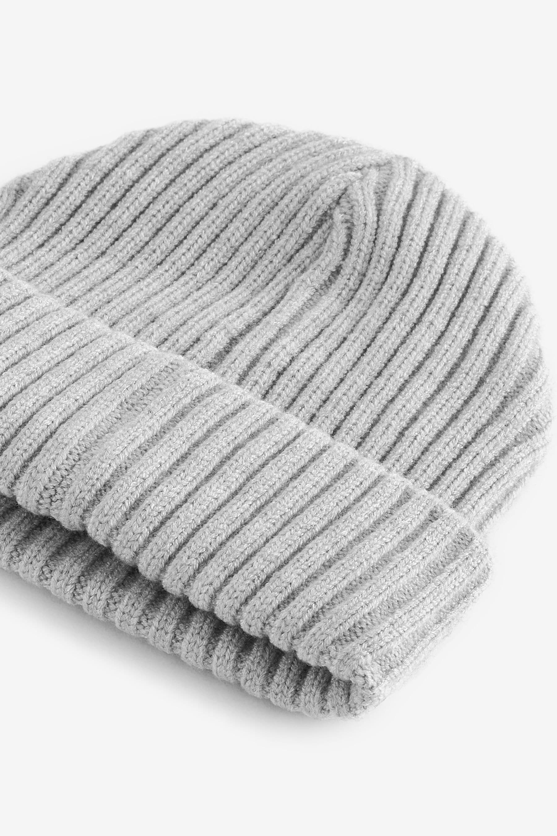 Grey Rib Beanie Hat (1-16yrs)