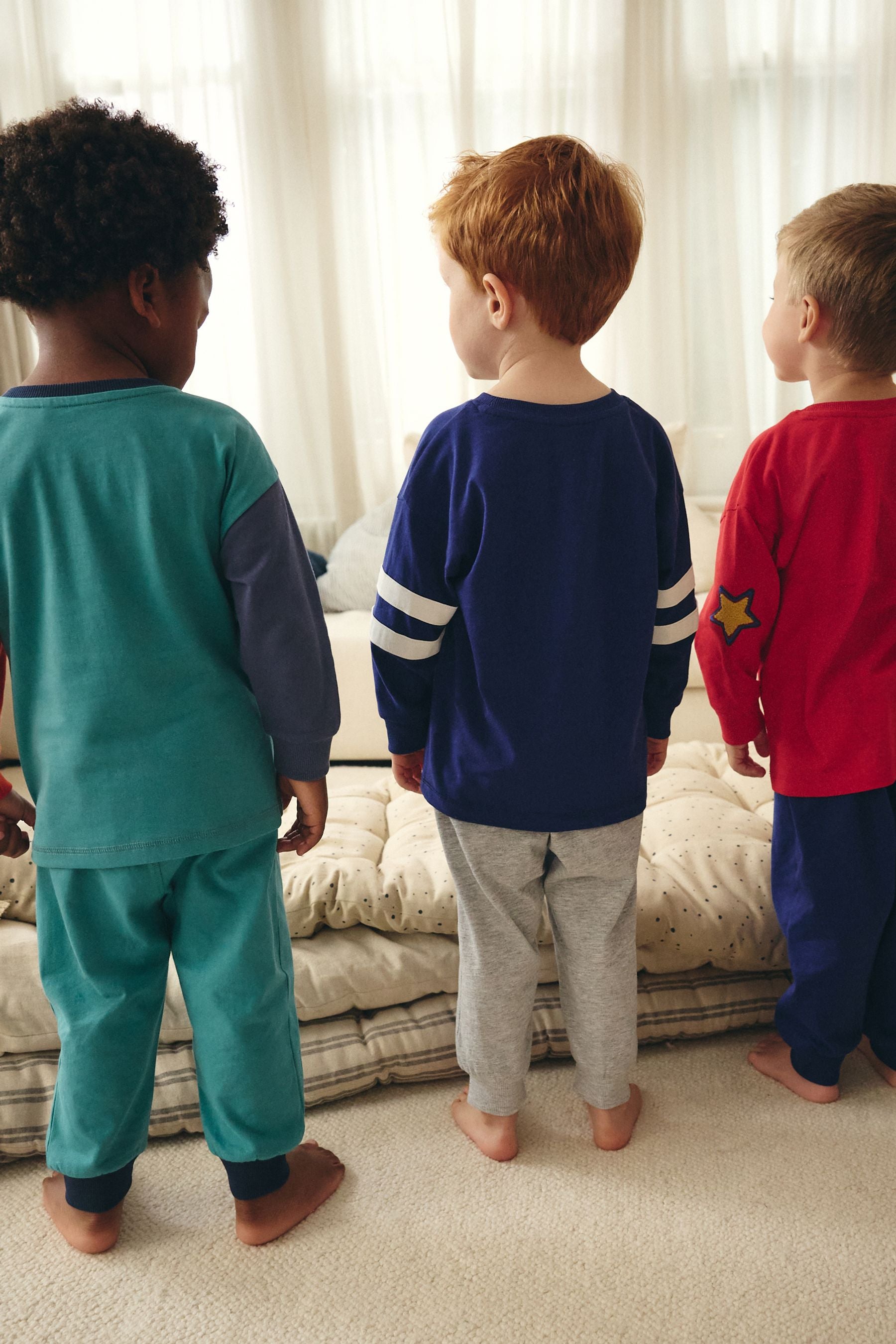 Multi Bright Varsity Oversized 100% Cotton Pyjamas 3 Pack (9mths-10yrs)