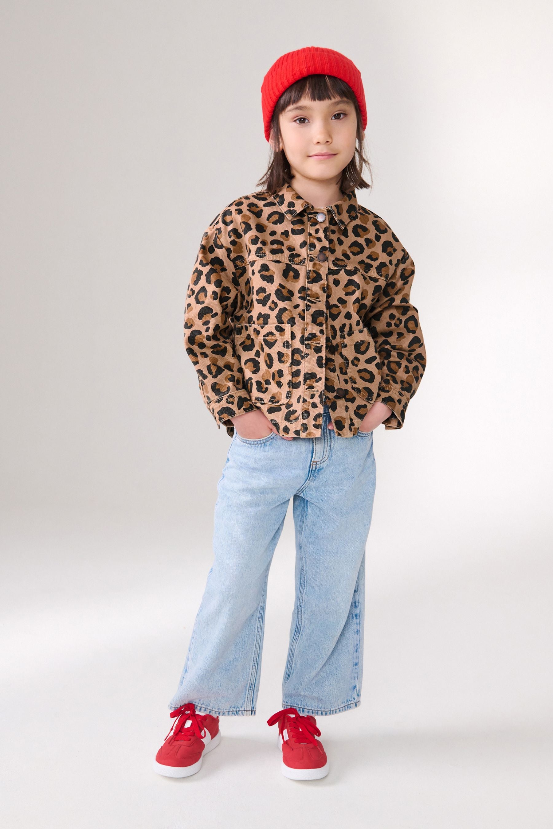 Animal Print 100% Cotton Denim Shacket (3-16yrs)