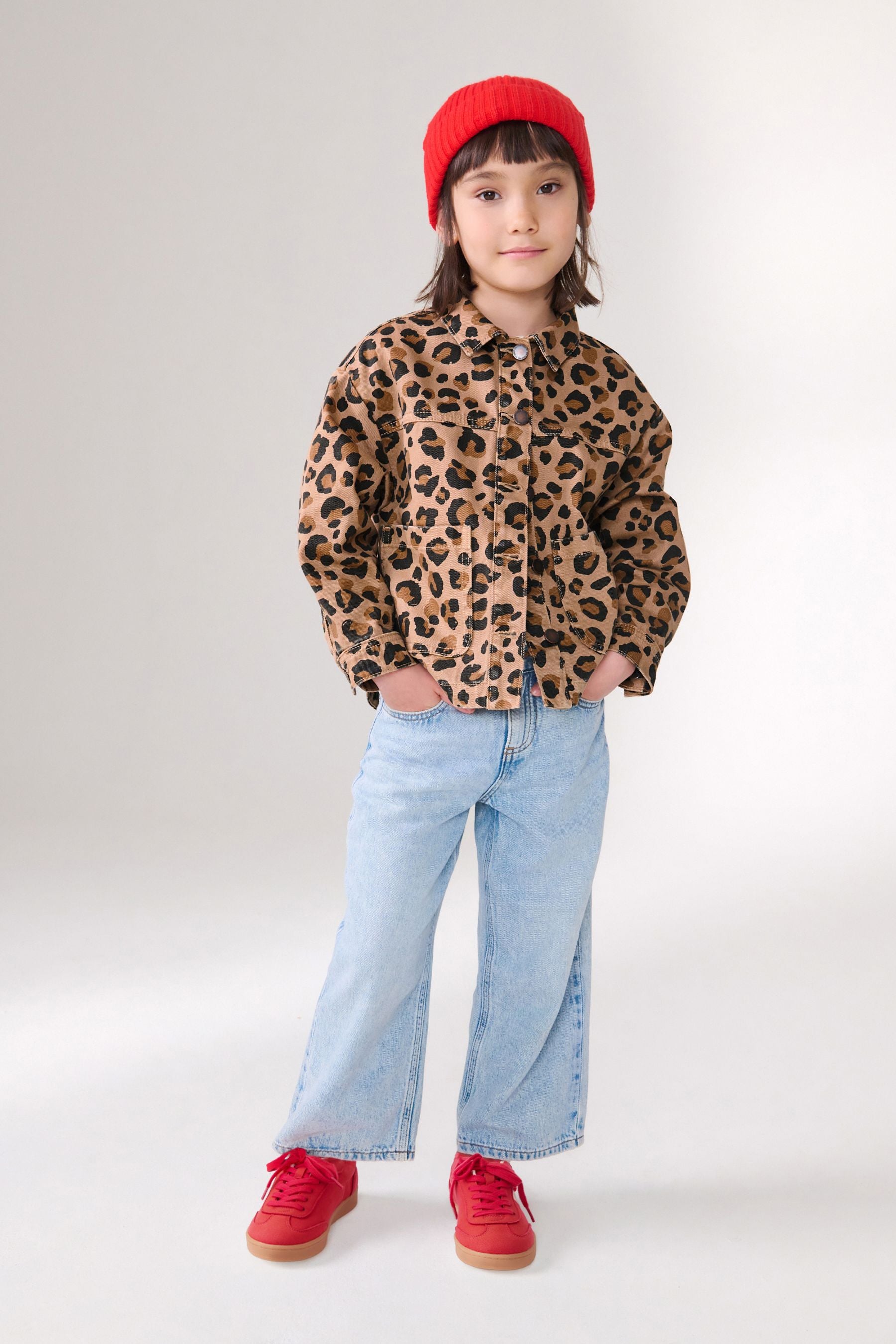 Animal Print Denim Shacket (3-16yrs)