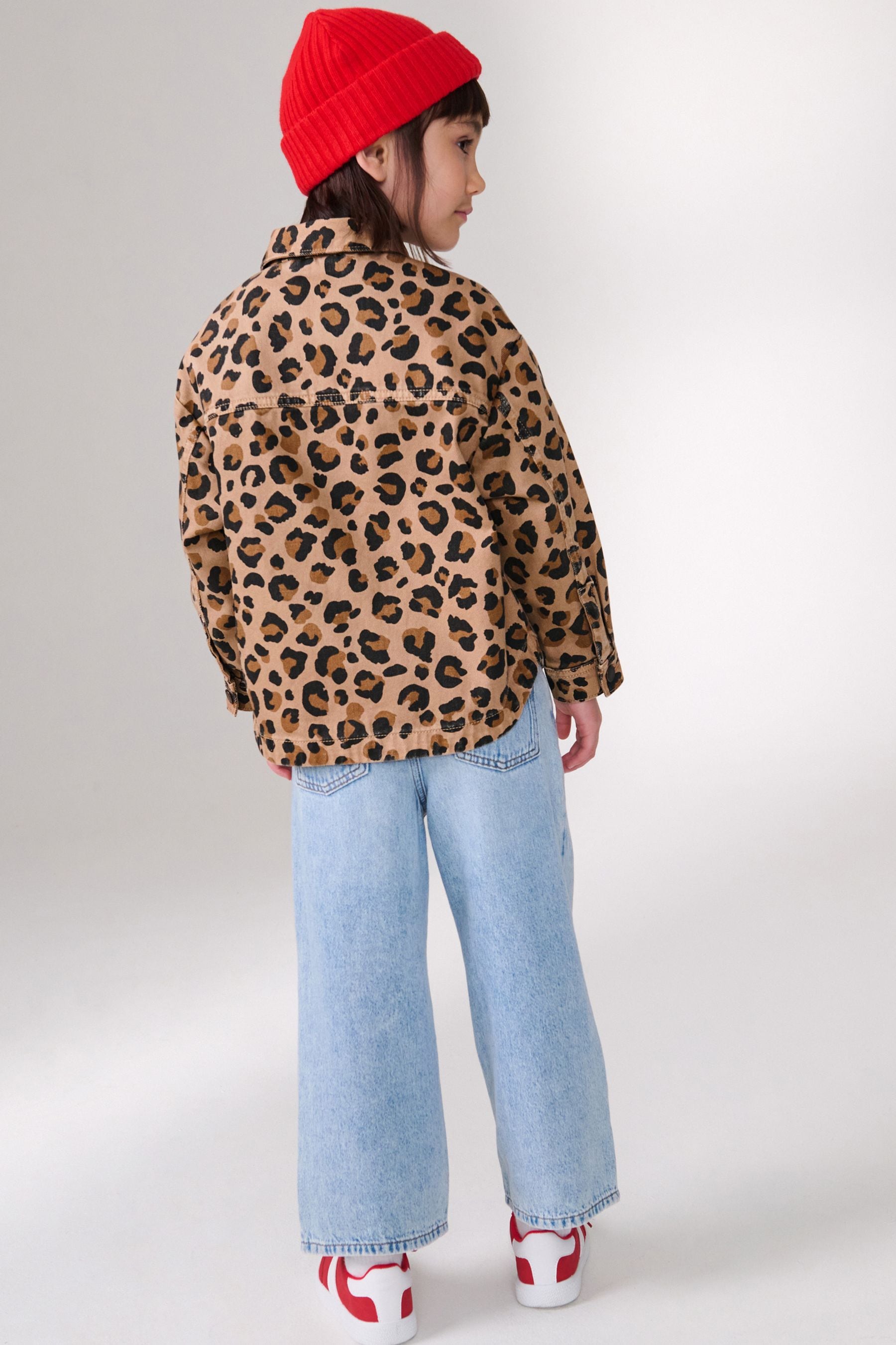 Animal Print 100% Cotton Denim Shacket (3-16yrs)