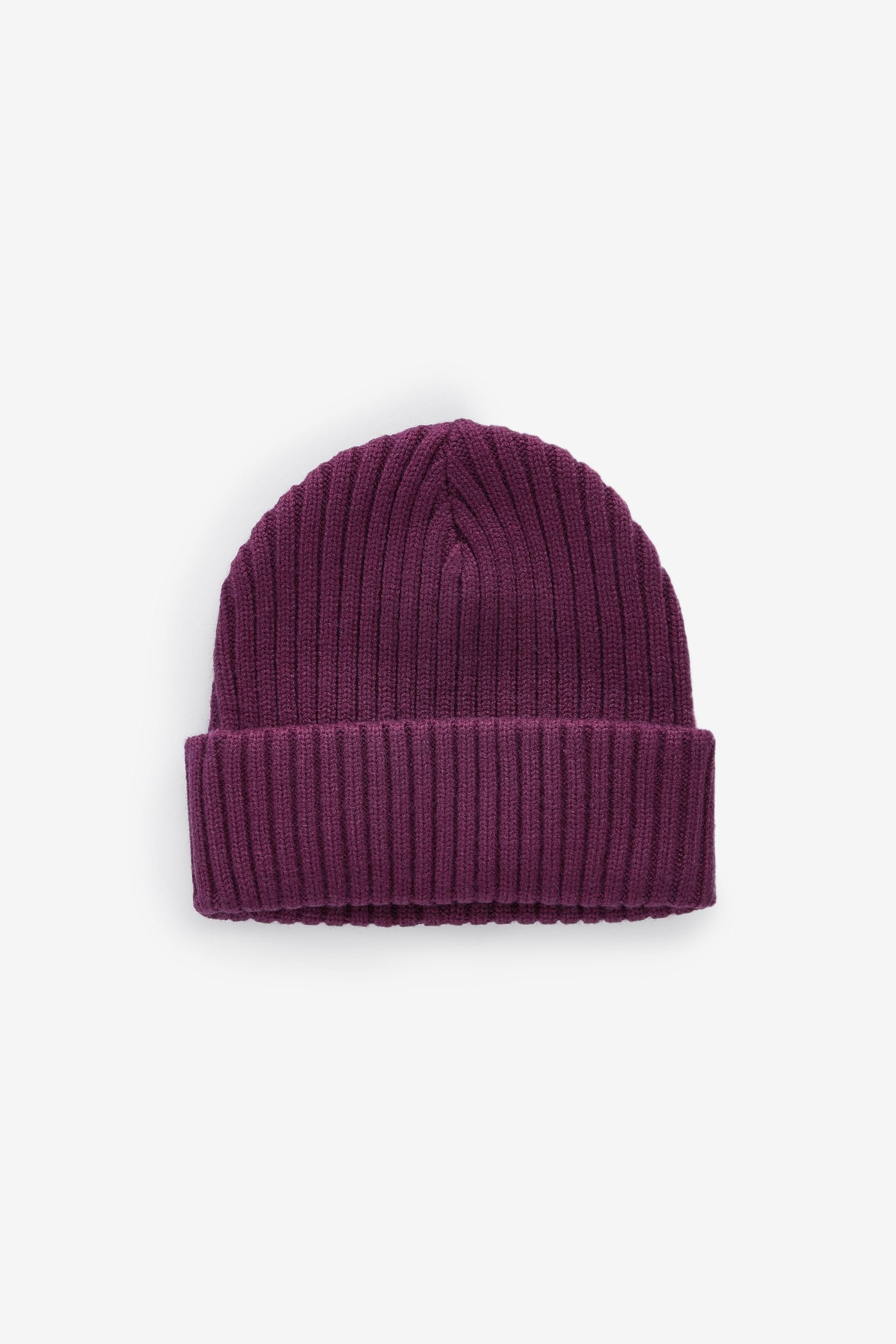 Purple Rib Beanie Hat (1-16yrs)