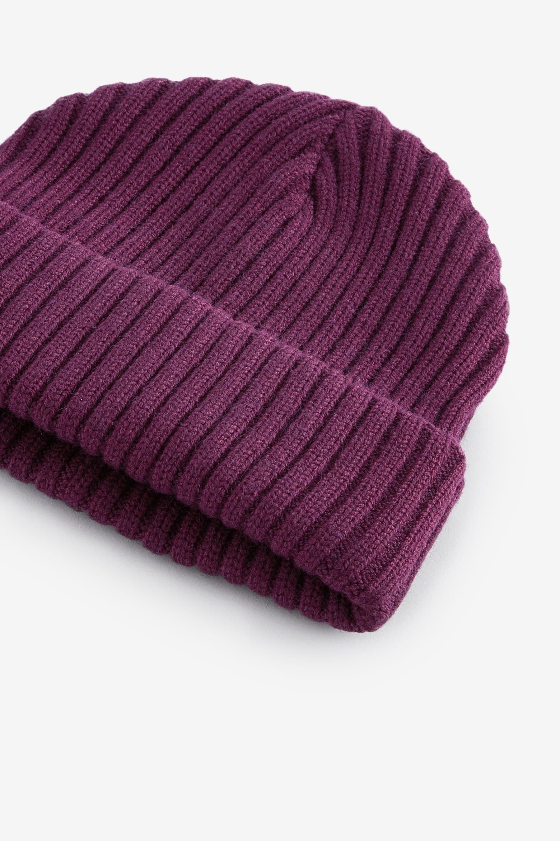 Purple Rib Beanie Hat (1-16yrs)