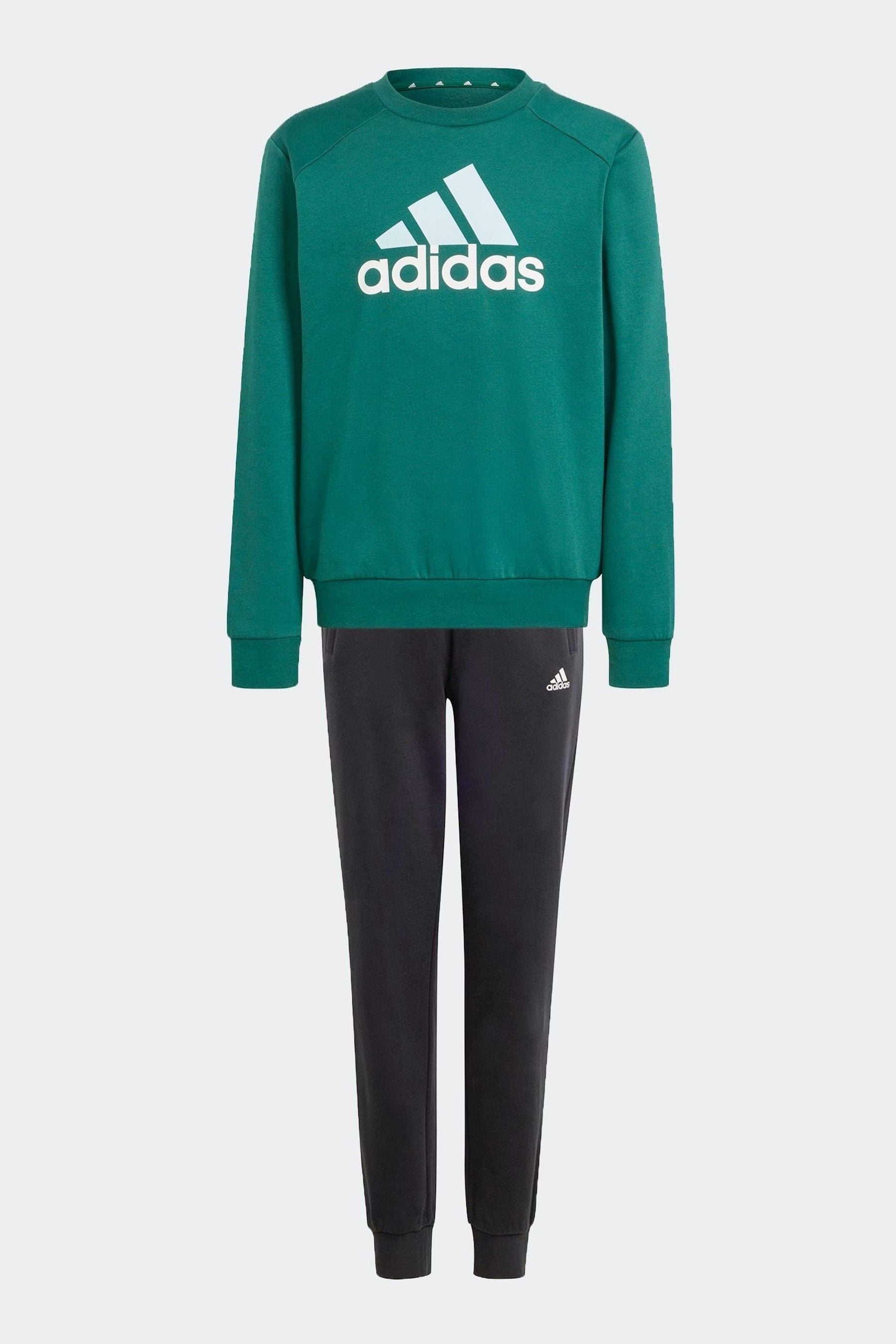 adidas Green Kids Sportswear Essentials Big Logo Fleece Jogger Set