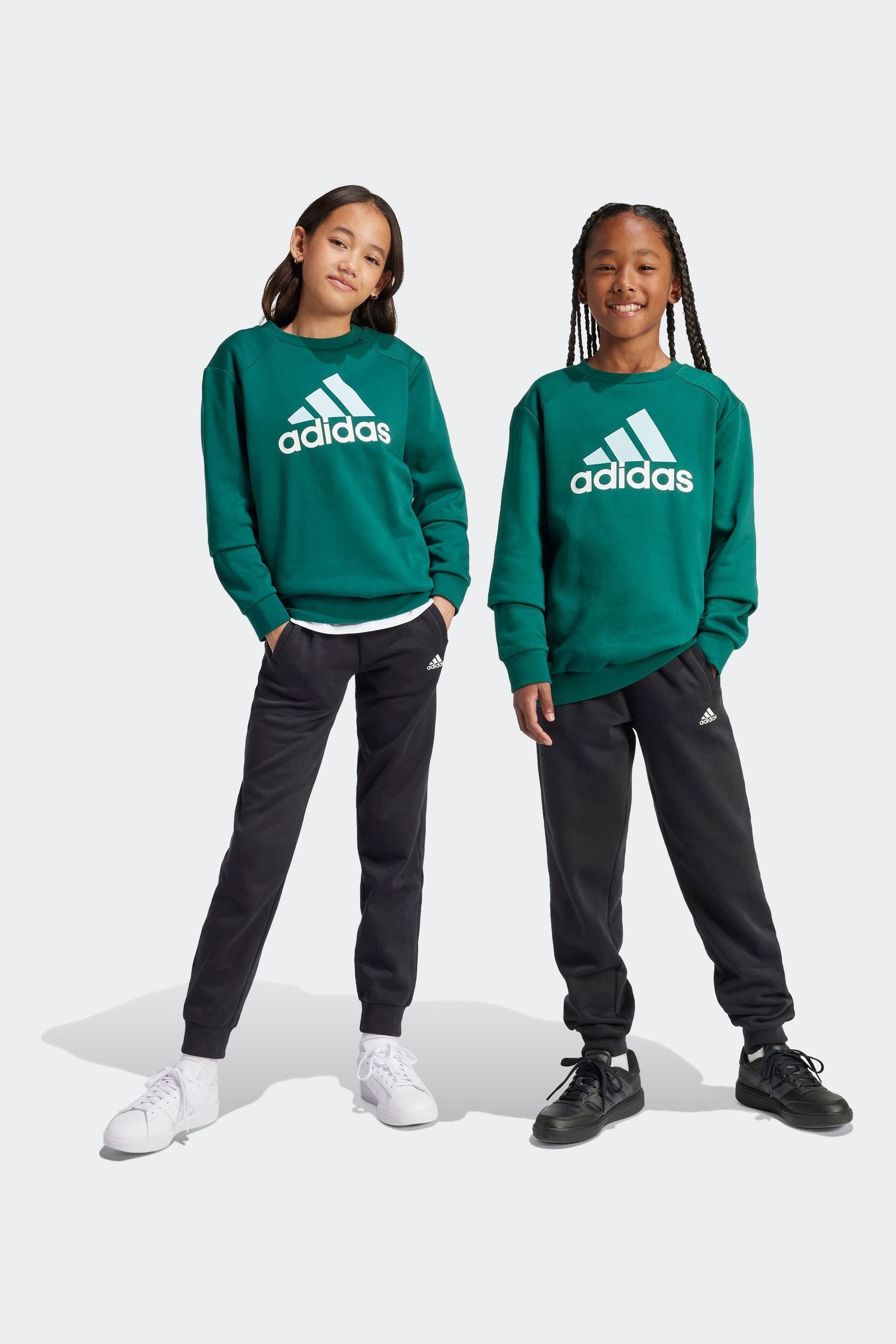 adidas Green Kids Sportswear Essentials Big Logo Fleece Jogger Set