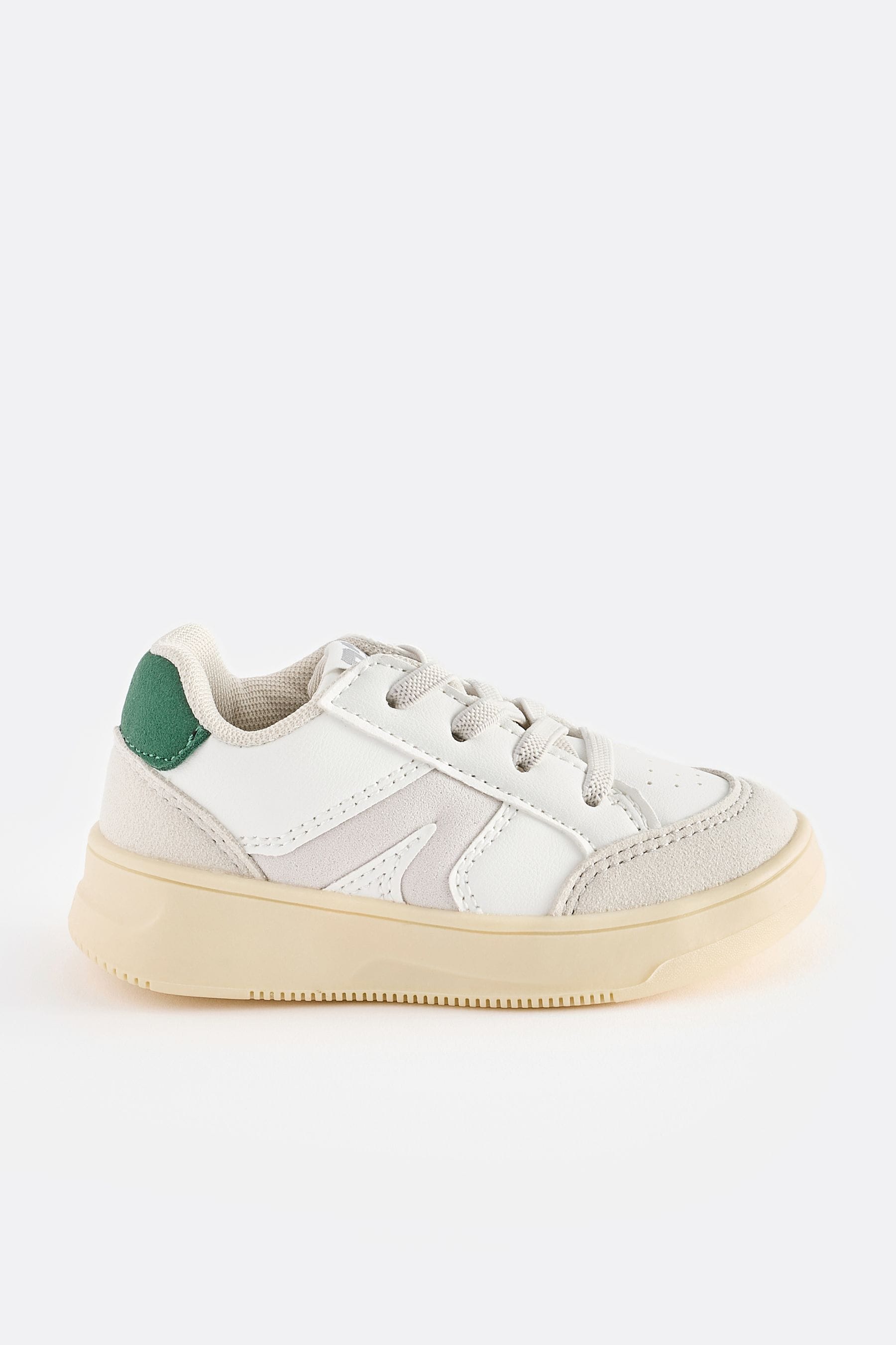 Off White Wide Fit (G) Elastic Lace Trainers