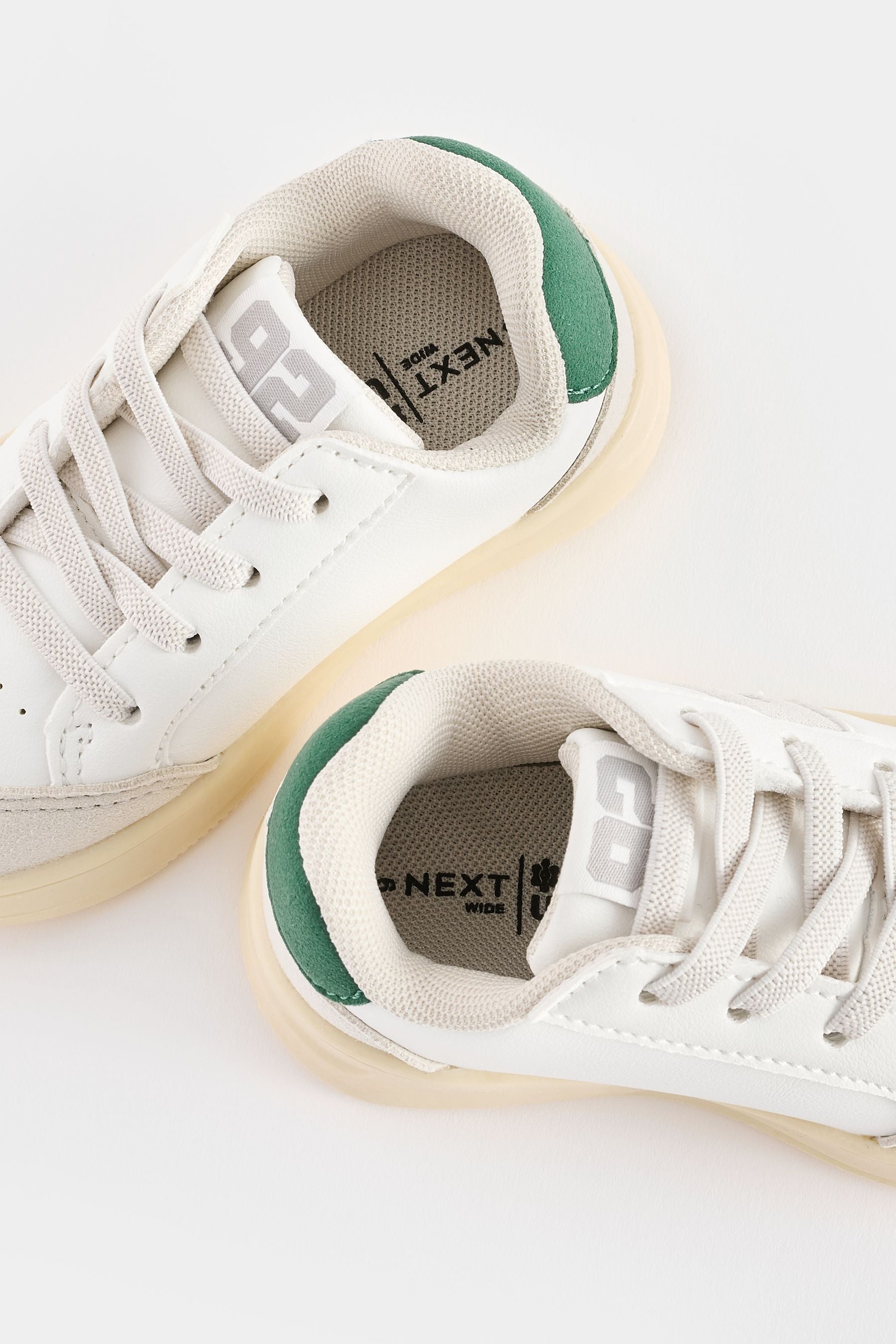 Off White Wide Fit (G) Elastic Lace Trainers