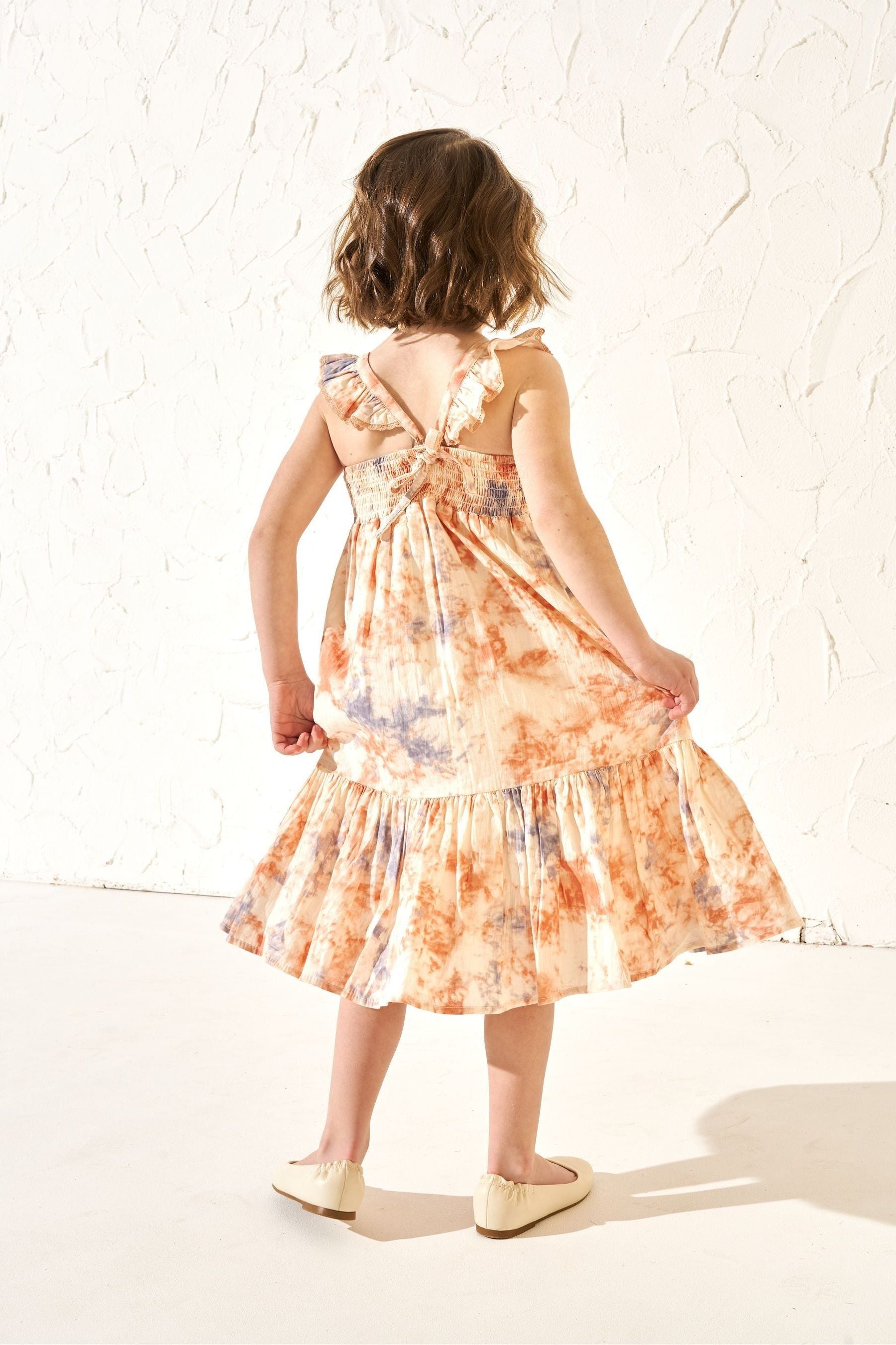 Orange Angel & Rocket April Pastel Tie Dye Dress