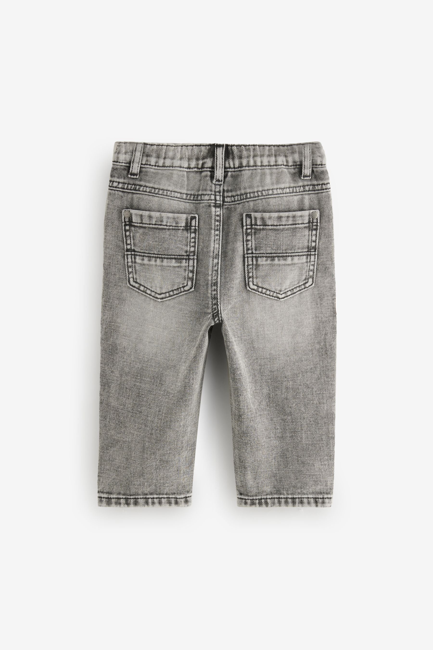 Grey Denim 100% Cotton Pleat Front Jeans (3mths-7yrs)