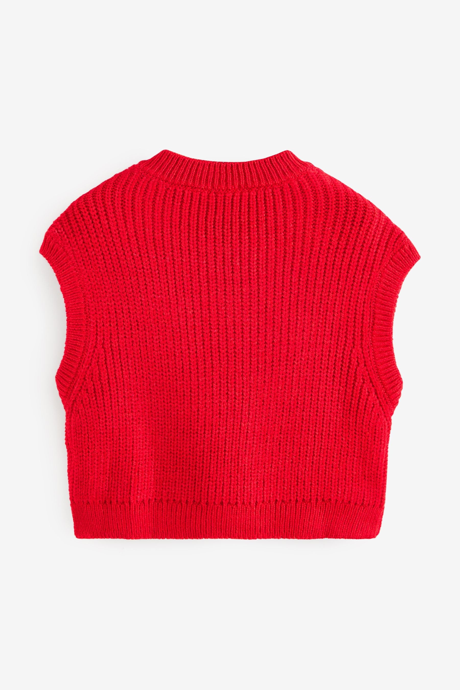 Red Knitted Tank (3-16yrs)