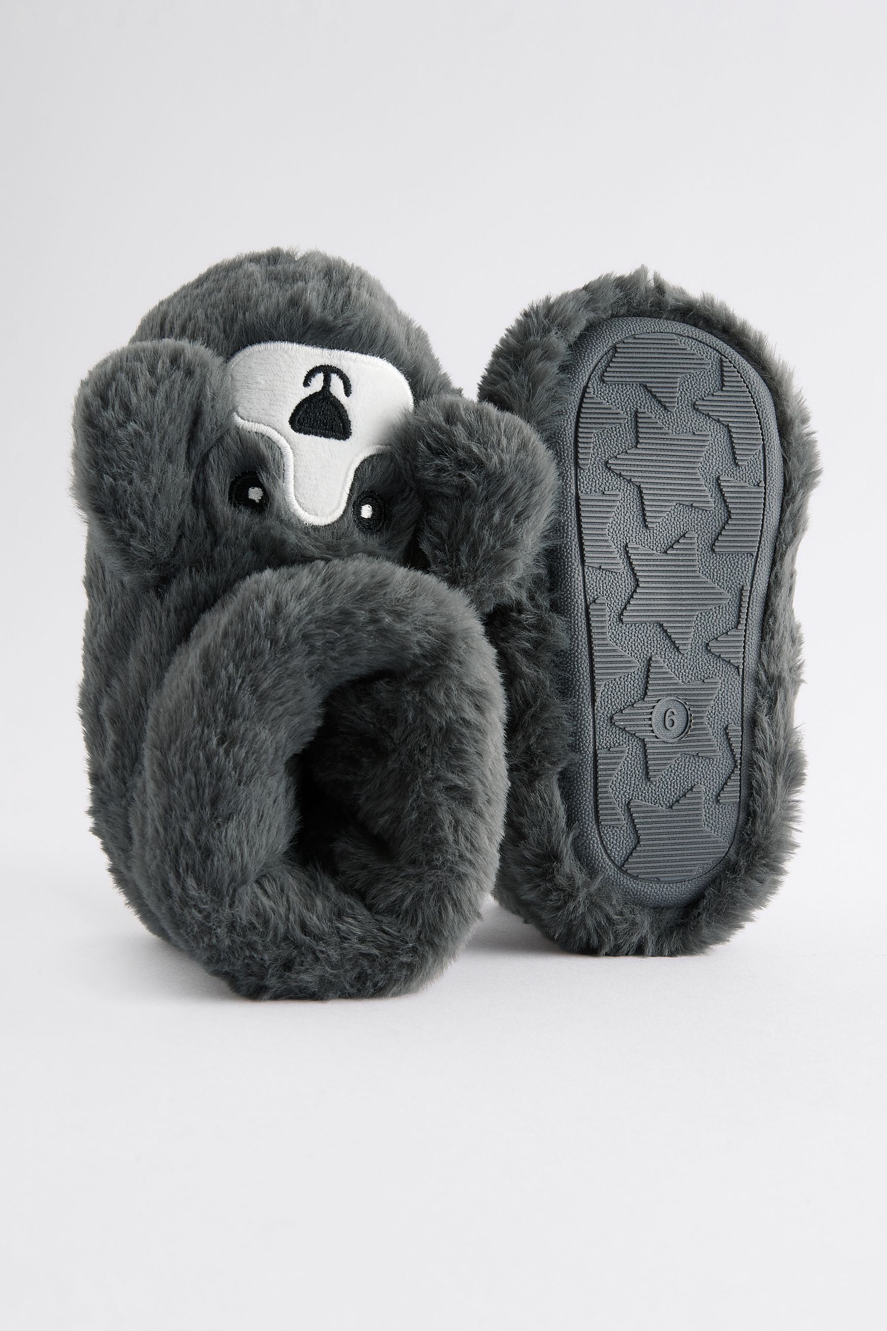 Grey Dog Slipper Boots