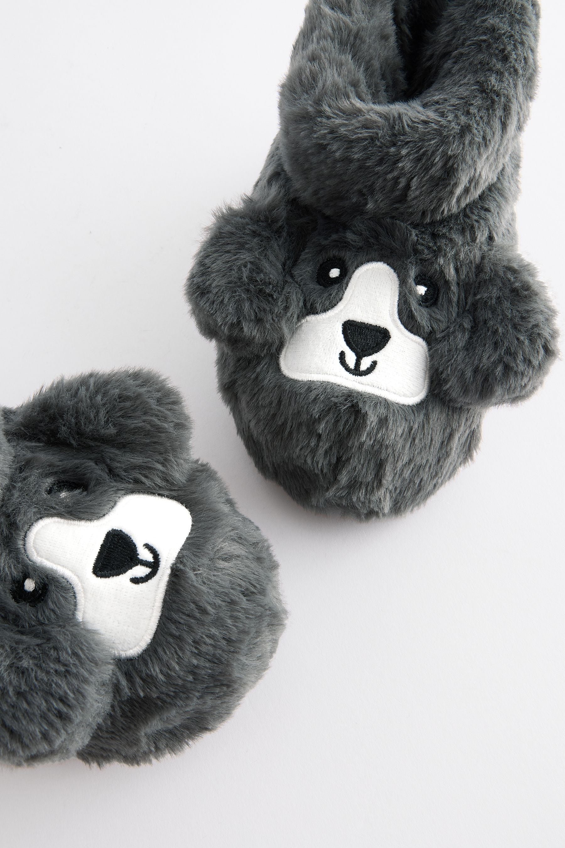 Grey Dog Slipper Boots