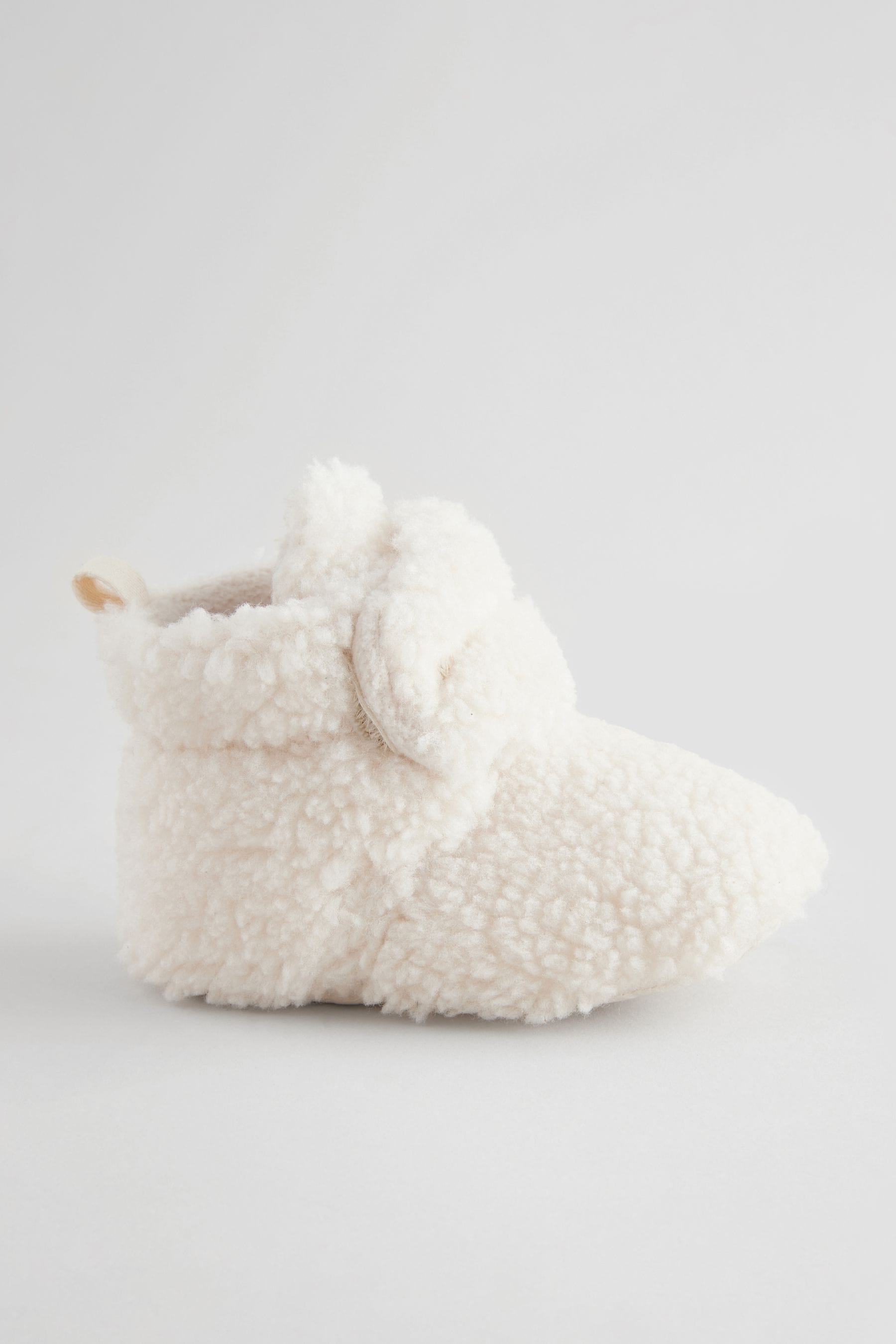 Cream Borg Cosy Wrap Baby Slipper Boots (0-2mths)