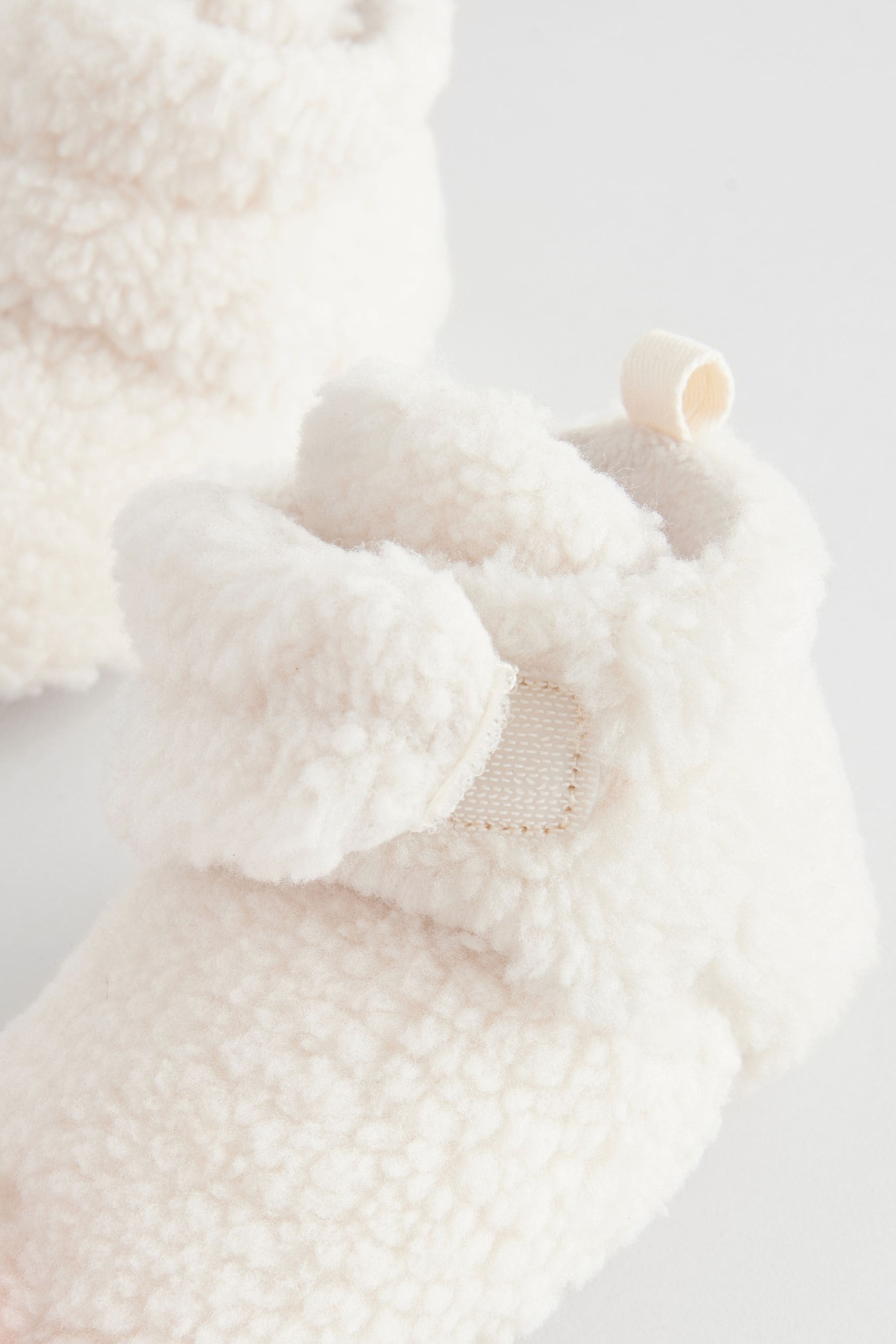 Cream Borg Cosy Wrap Baby Slipper Boots (0-2mths)