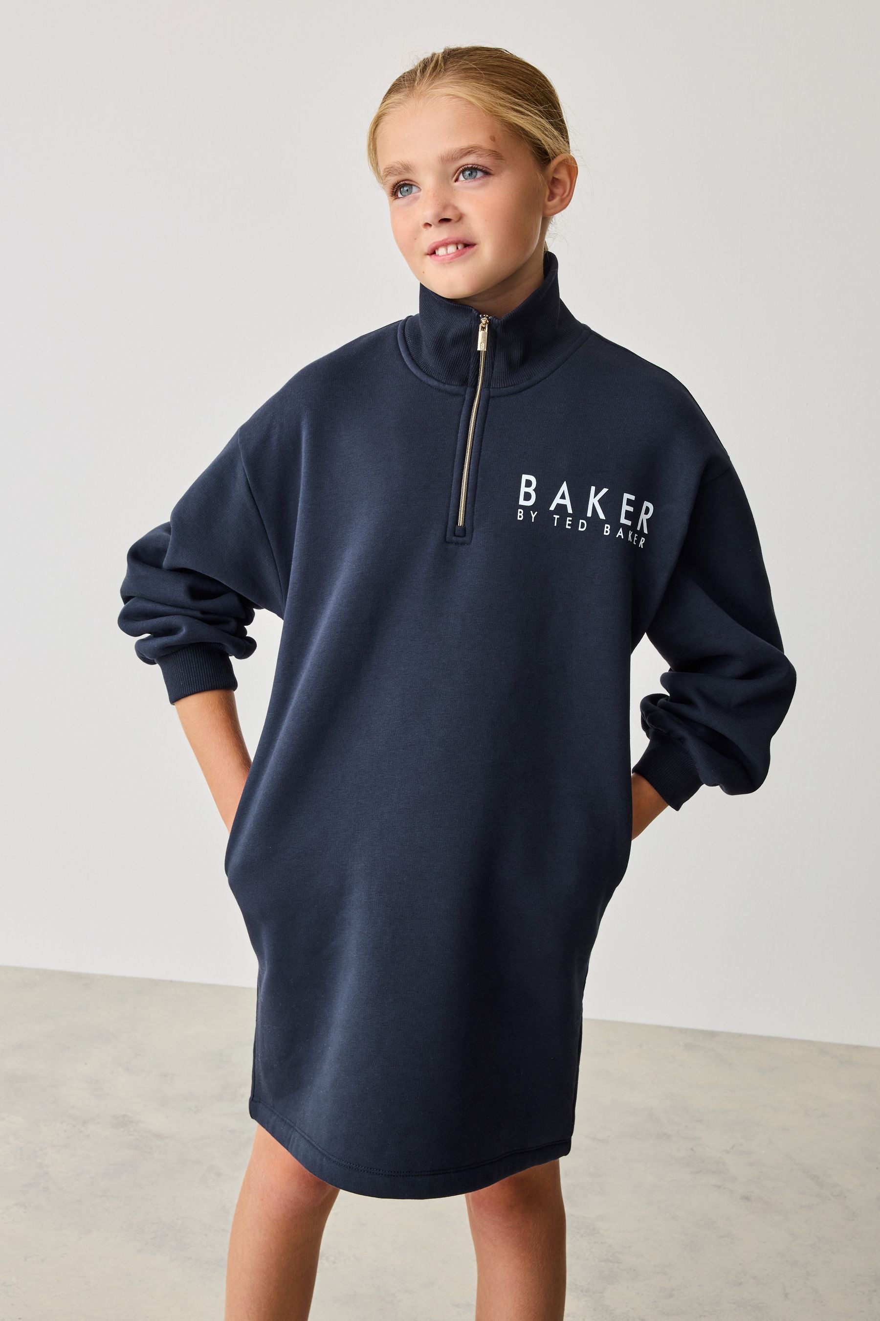 Baker by Ted Baker Zip Neck Sweat Dress