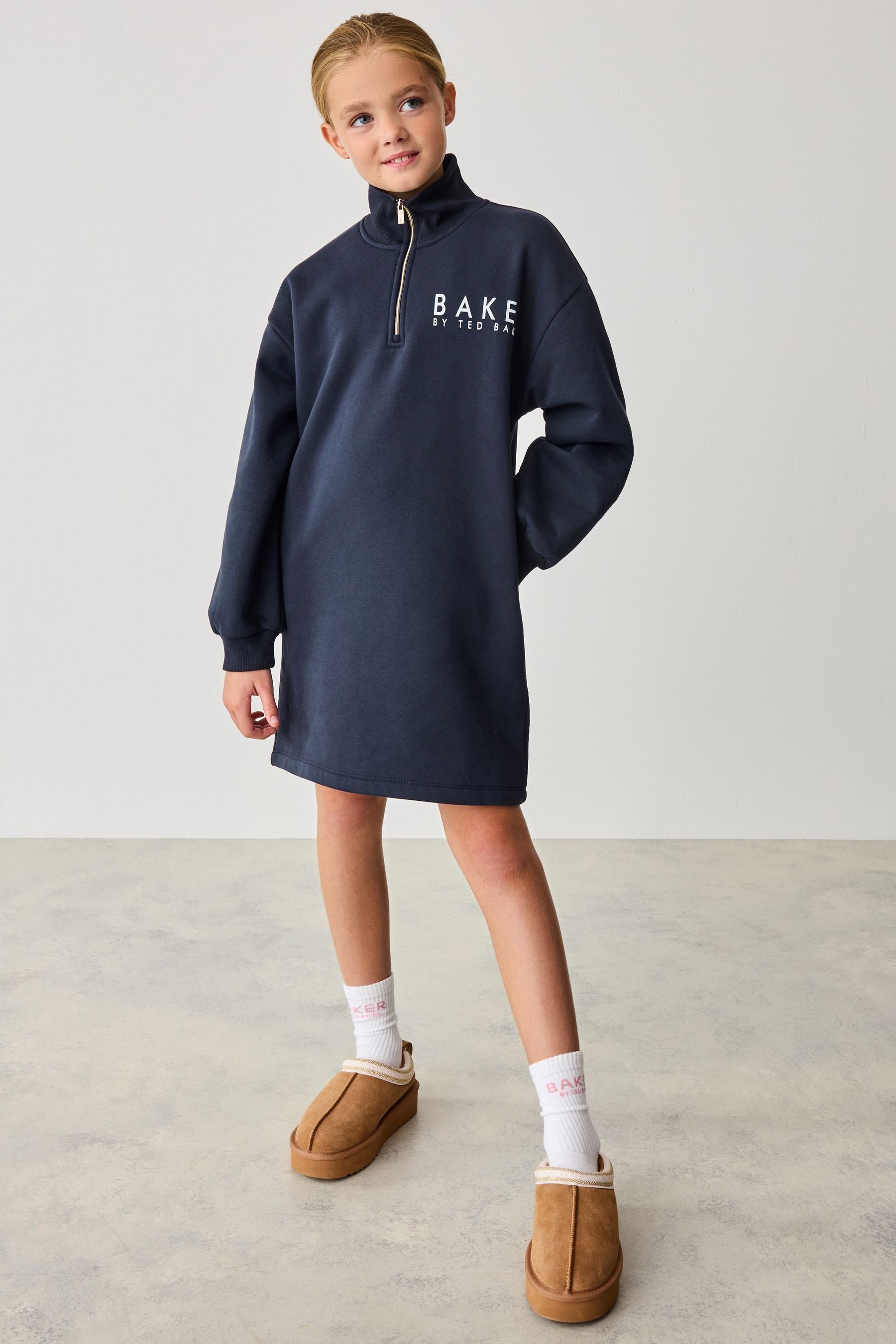 Baker by Ted Baker Zip Neck Sweat Dress