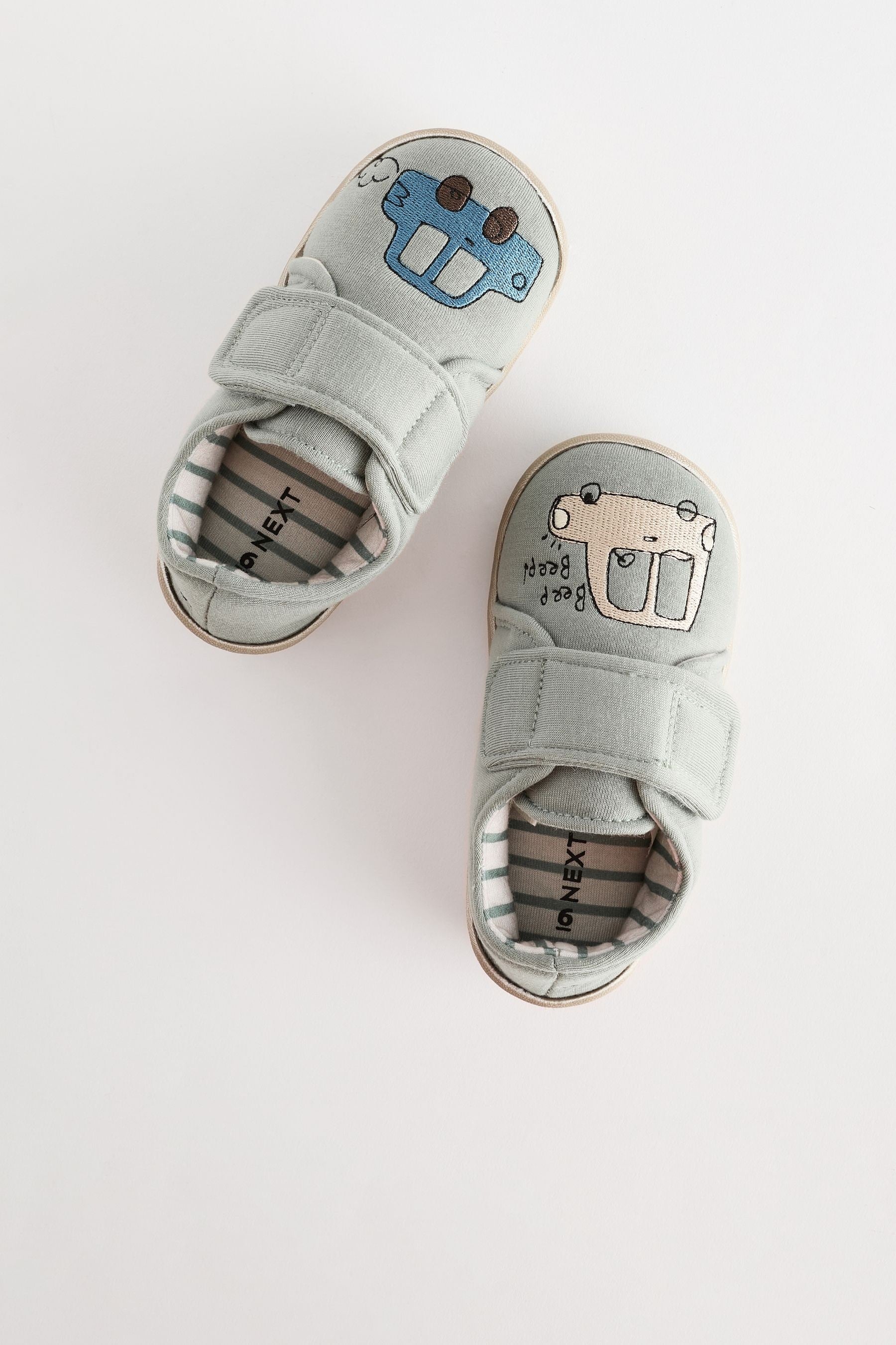 Grey Transport Touch Fastening Cupsole Slippers