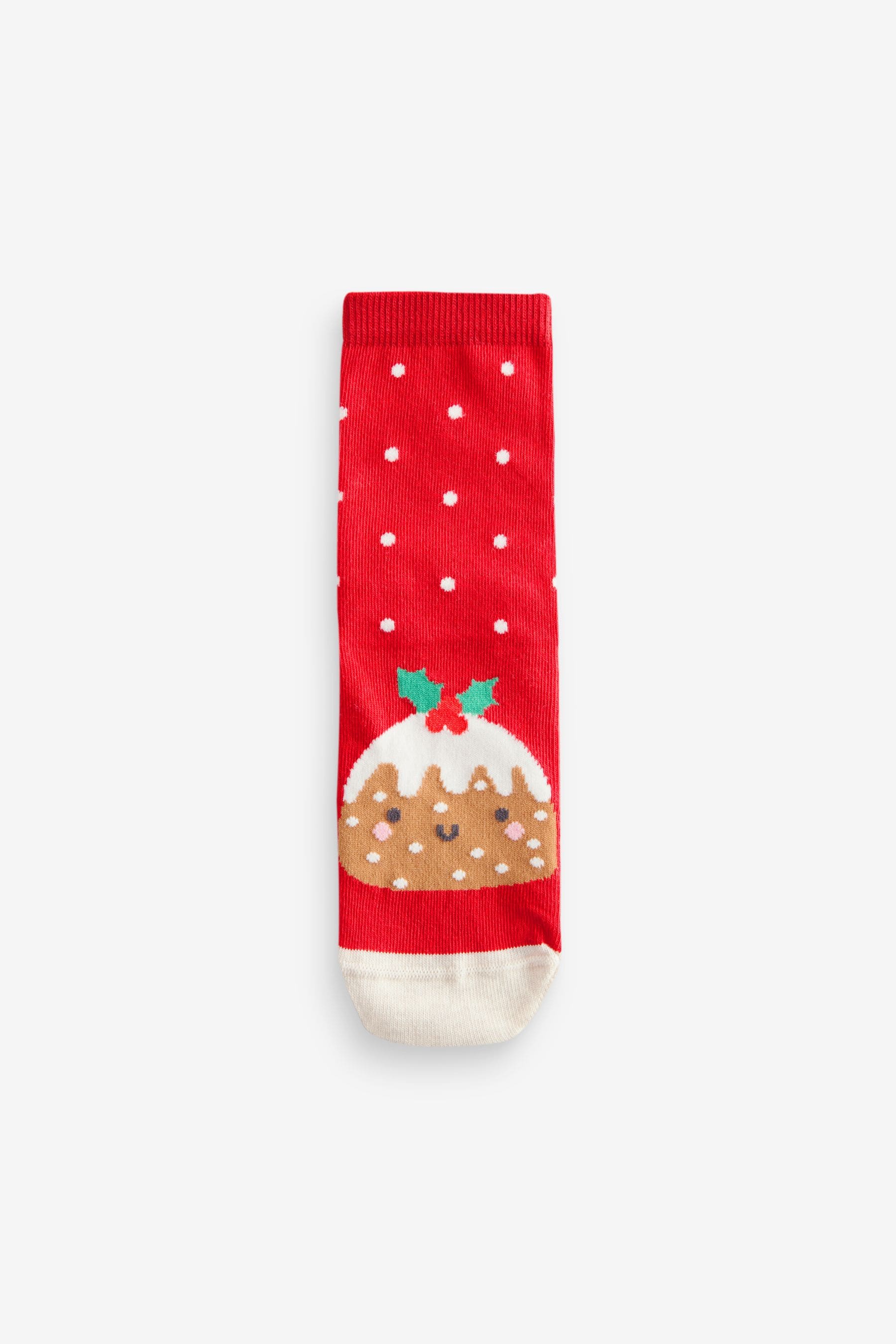 Pink/Red Cotton Rich Christmas Character Ankle Socks 3 Pack