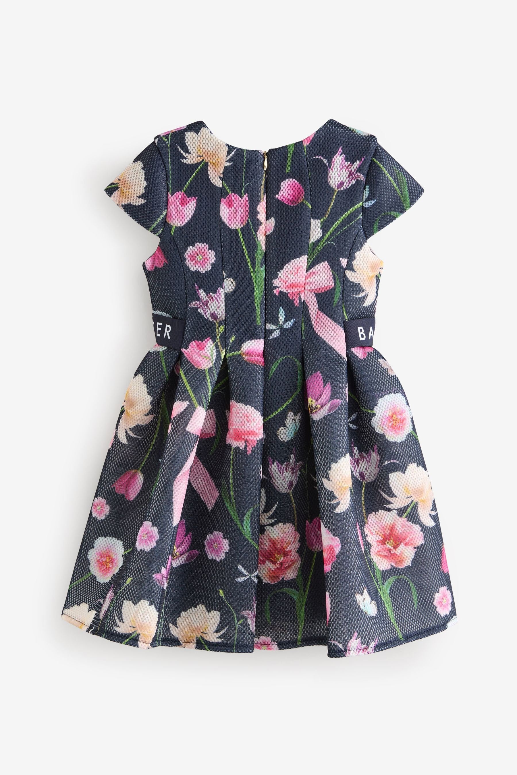 Baker by Ted Baker Navy Floral Airtex Scuba Dress