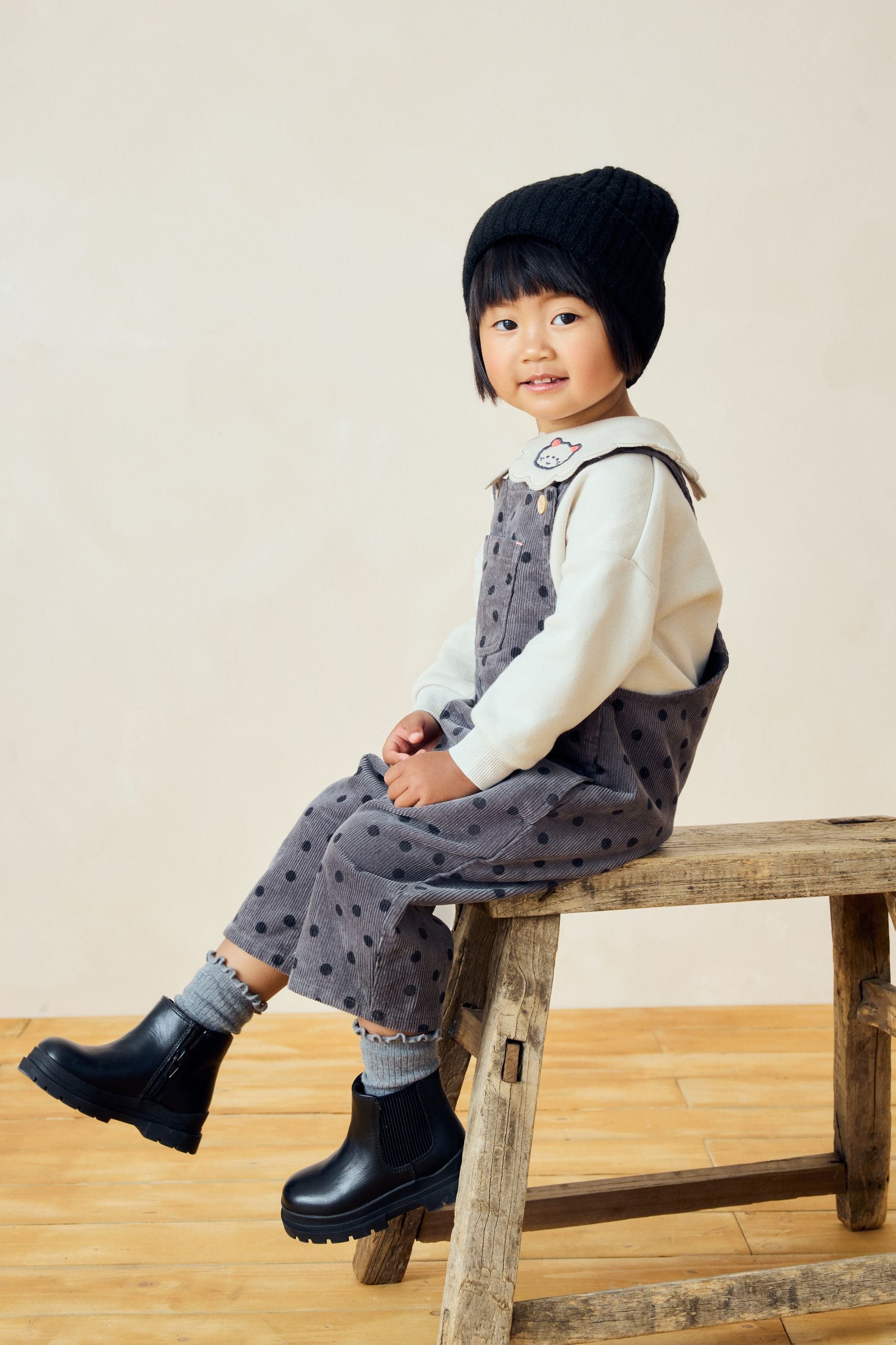 Black Rib Beanie Hat (1-16yrs)