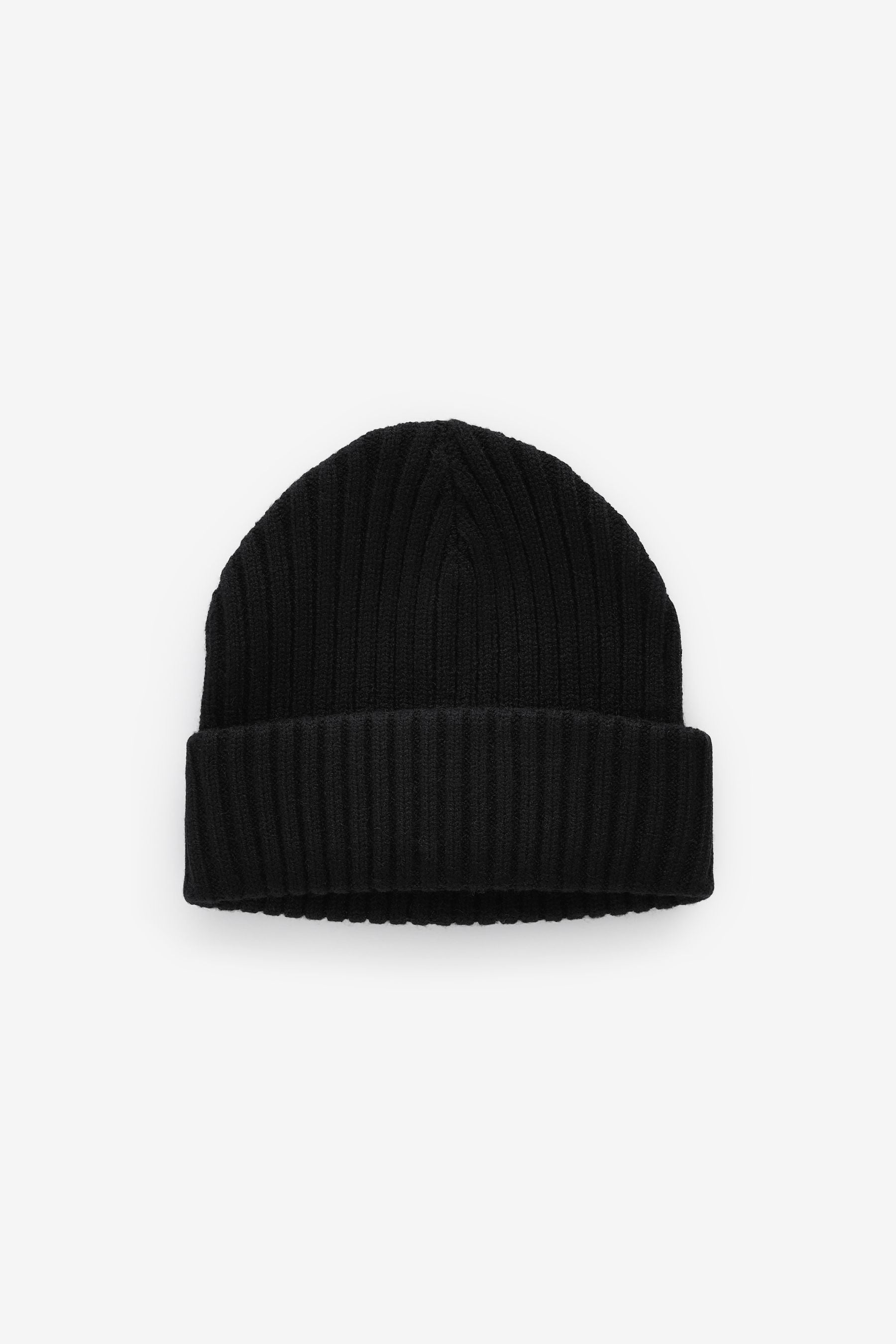 Black Rib Beanie Hat (1-16yrs)