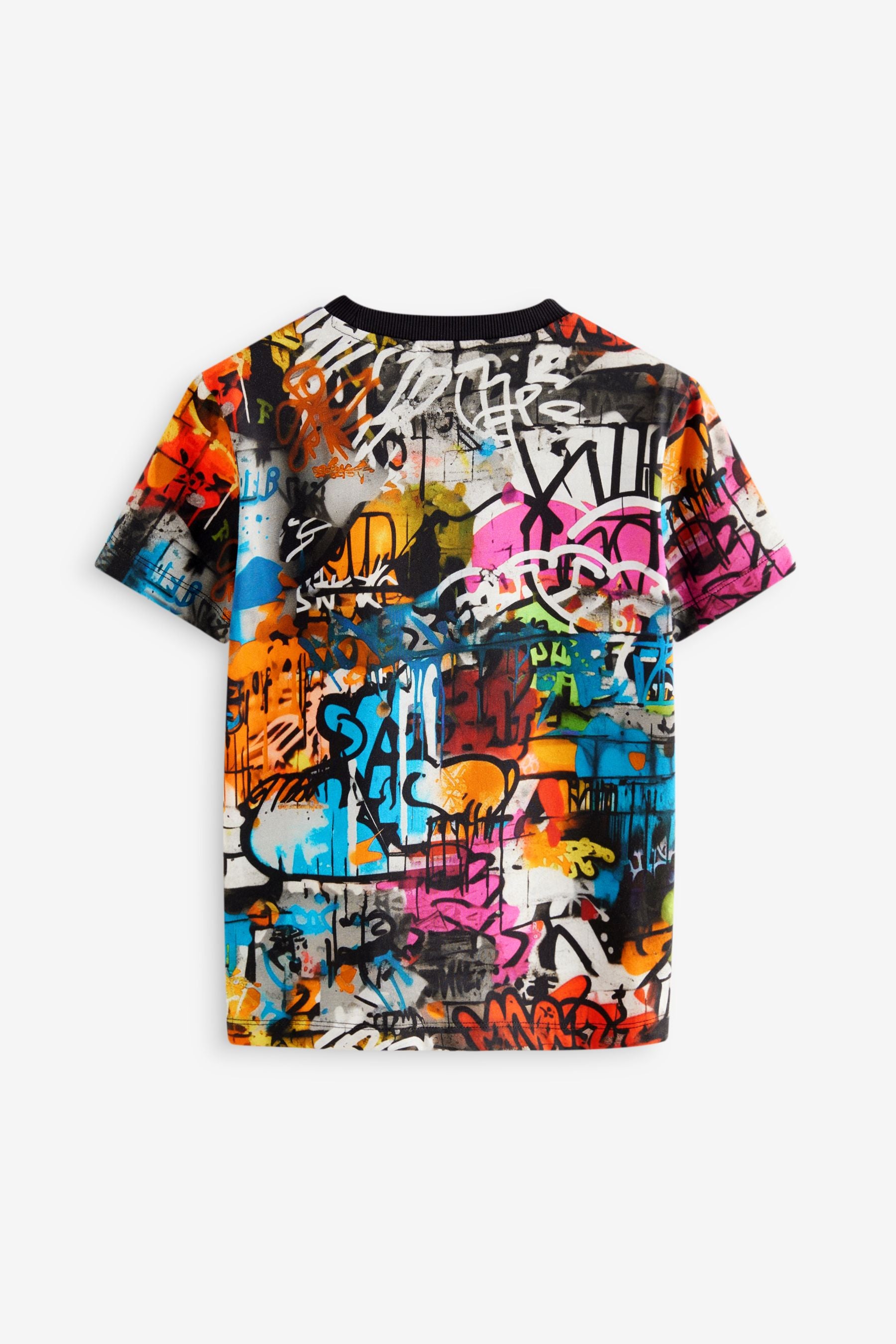 Black Graffiti Controller All-Over Print Short Sleeve 100% Cotton T-Shirt (3-16yrs)