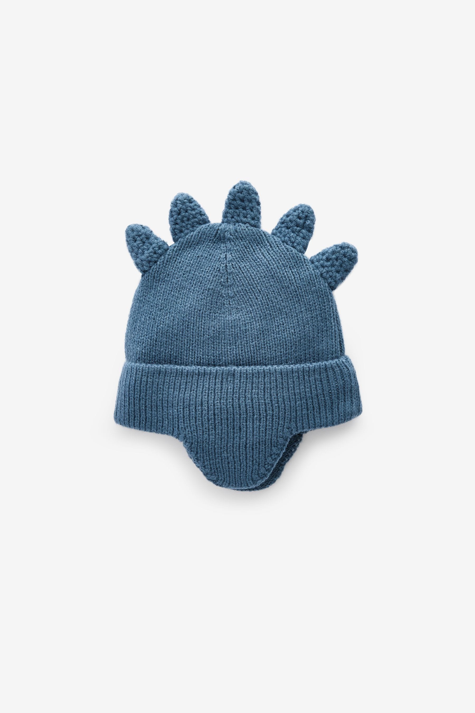 Blue Dinosaur Hat and Mittens Set (3mths-6yrs)