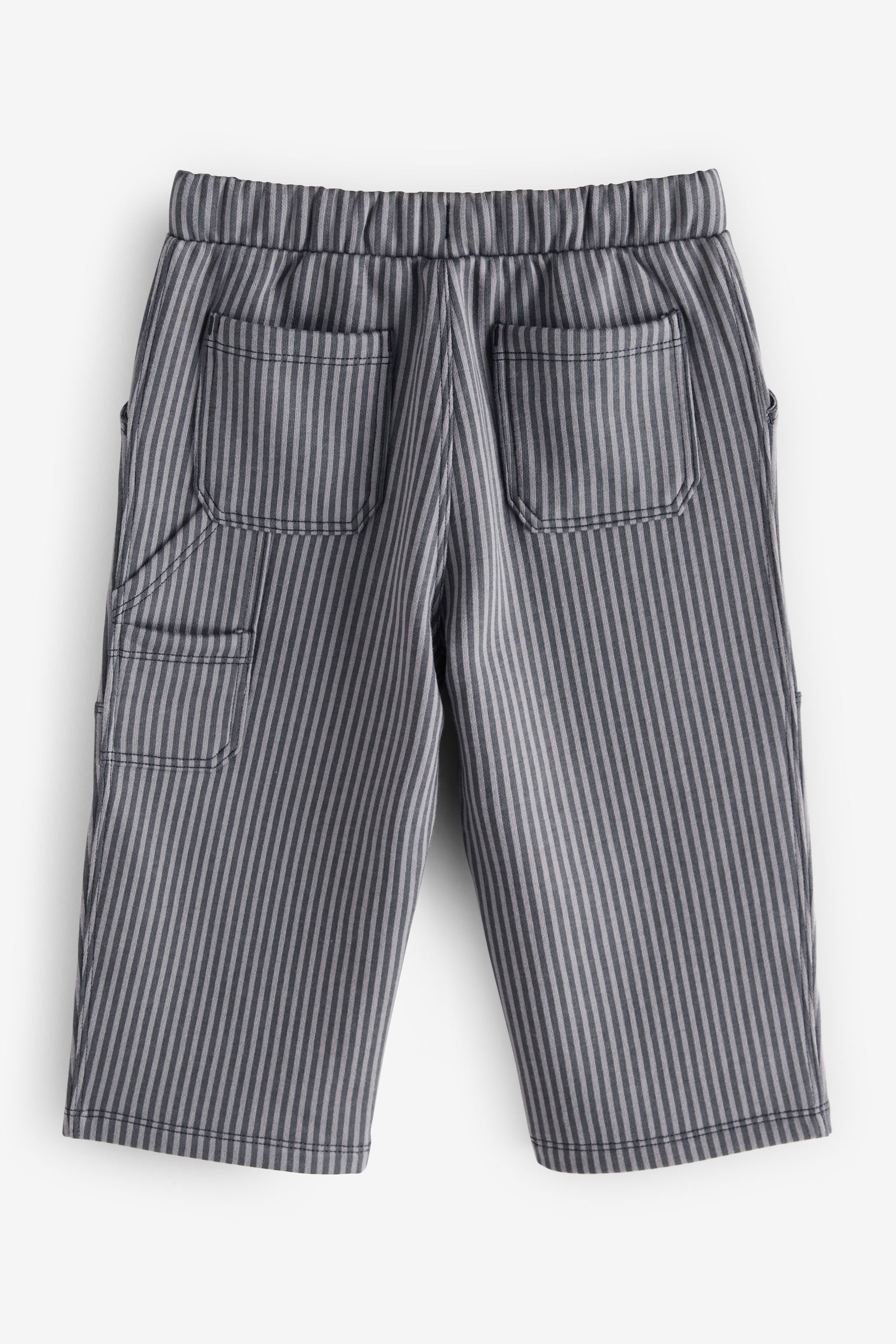 Charcoal Grey/White Stripe Carpenter Jersey Joggers (3mths-7yrs)