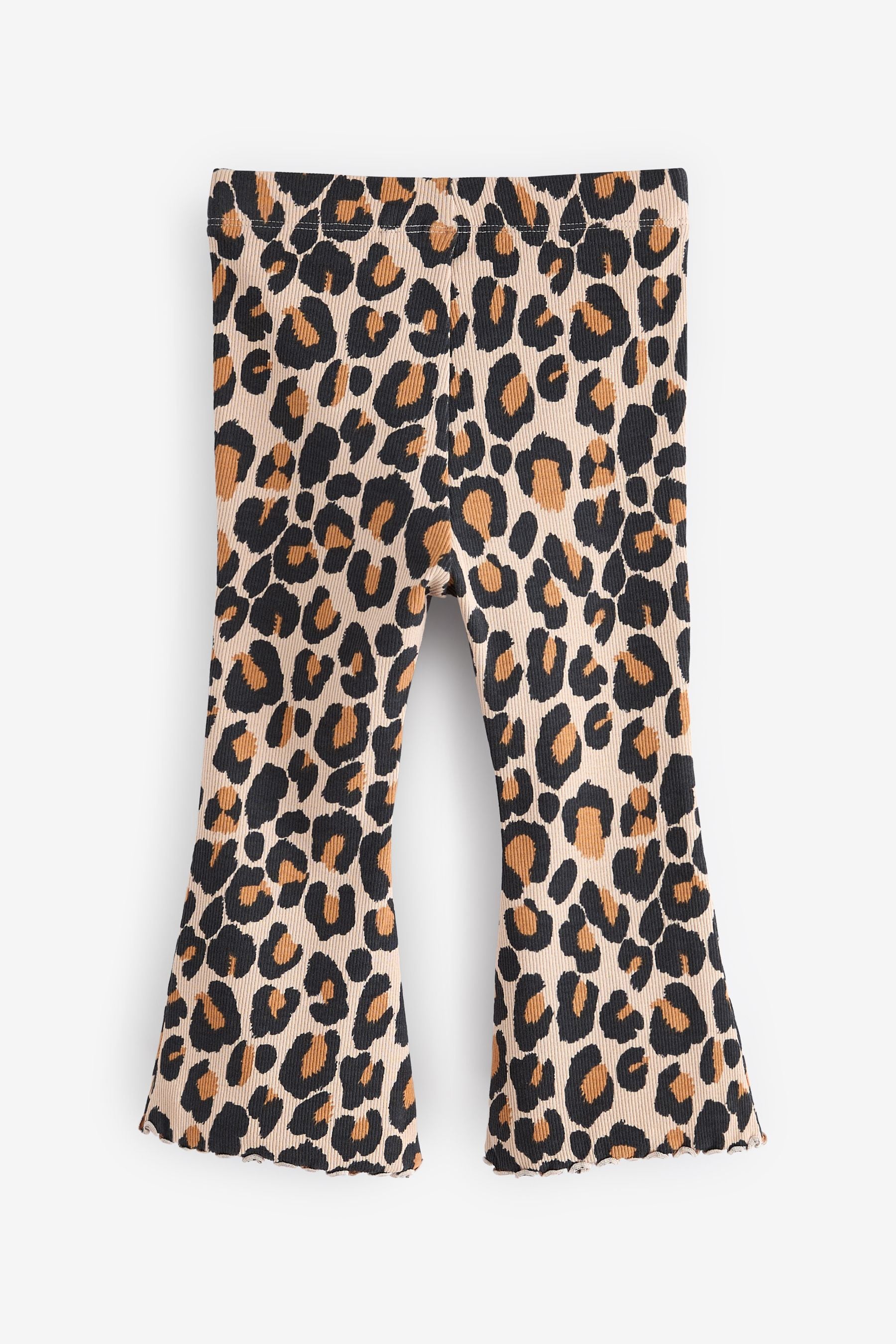 Animal Leopard Print Rib Flare Leggings (3mths-7yrs)