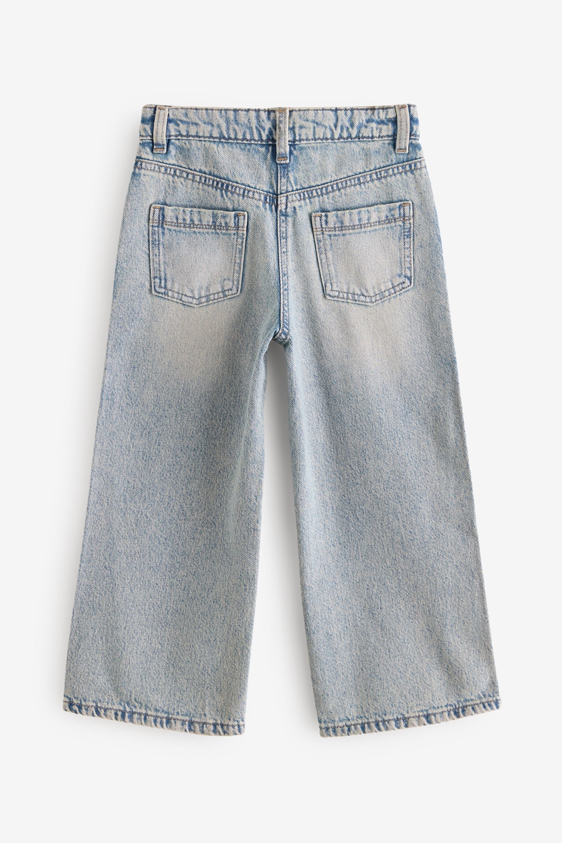 Denim Tint Wide Leg 100% Cotton Jeans (3-16yrs)