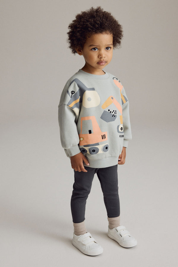 Light Blue Diggers All Over Print Sweatshirt and Leggings Set (3mths-7yrs)