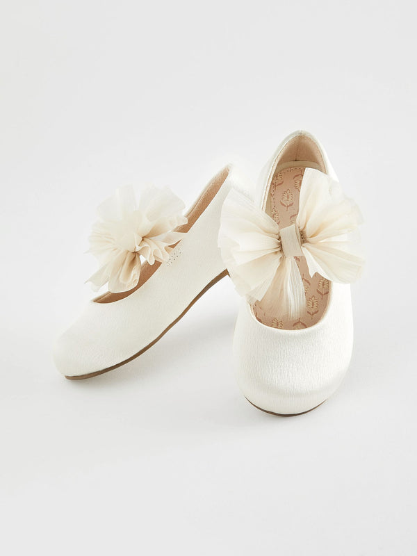 Ivory Mary Jane Bridesmaid Bow Occasion Shoes