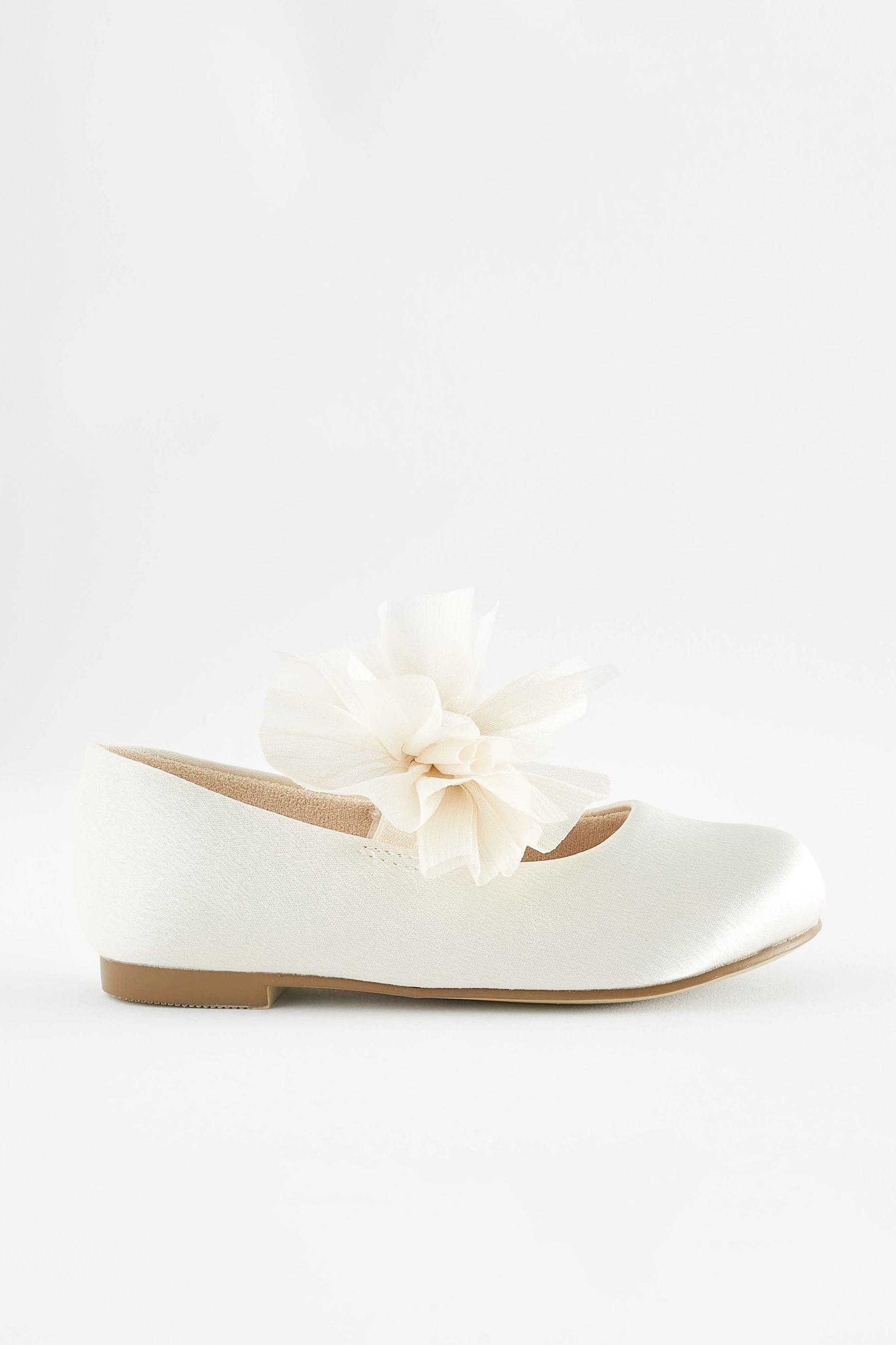 Ivory Wide Fit (G) Mary Jane Bridesmaid Bow Occasion Shoes