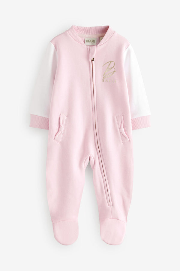 Baker by Ted Baker Pink Varsity 100% Cotton Pramsuit